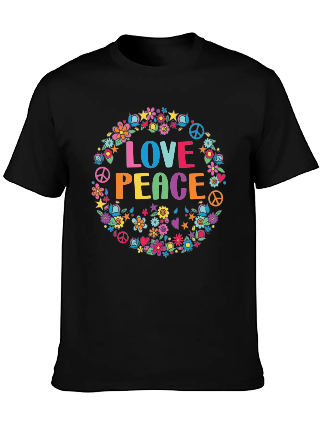 Peace Sign Love 70s Hippie Lovers Classic Cotton Tee – Unisex Comfort For Any Season