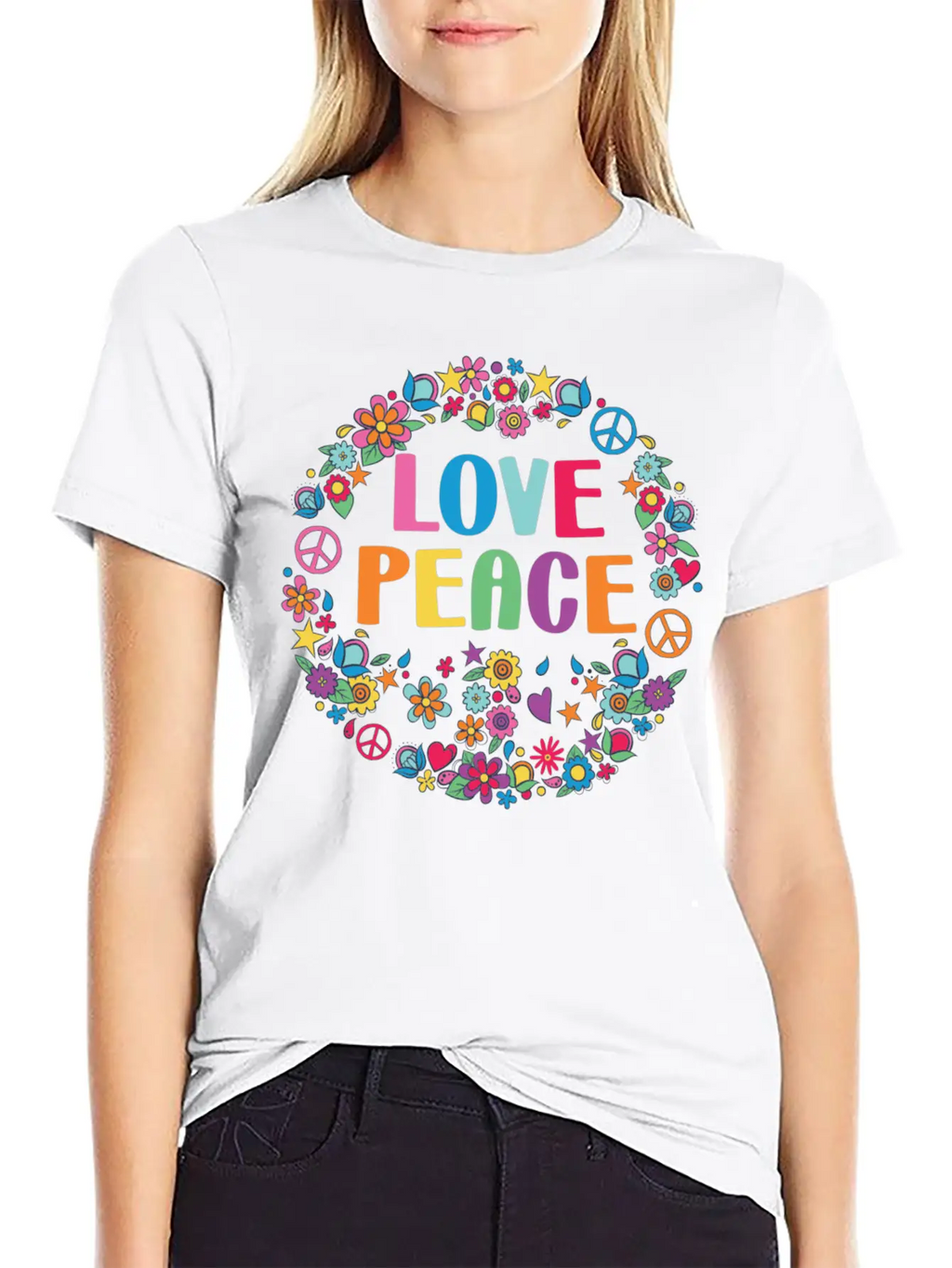 Peace Sign Love 70s Hippie Lovers Classic Cotton Tee – Unisex Comfort For Any Season