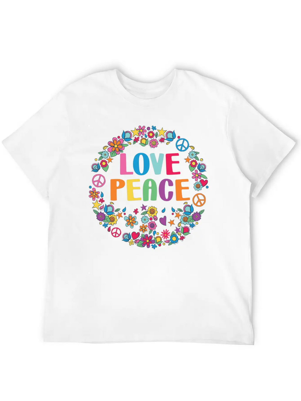 Peace Sign Love 70s Hippie Lovers Classic Cotton Tee – Unisex Comfort For Any Season