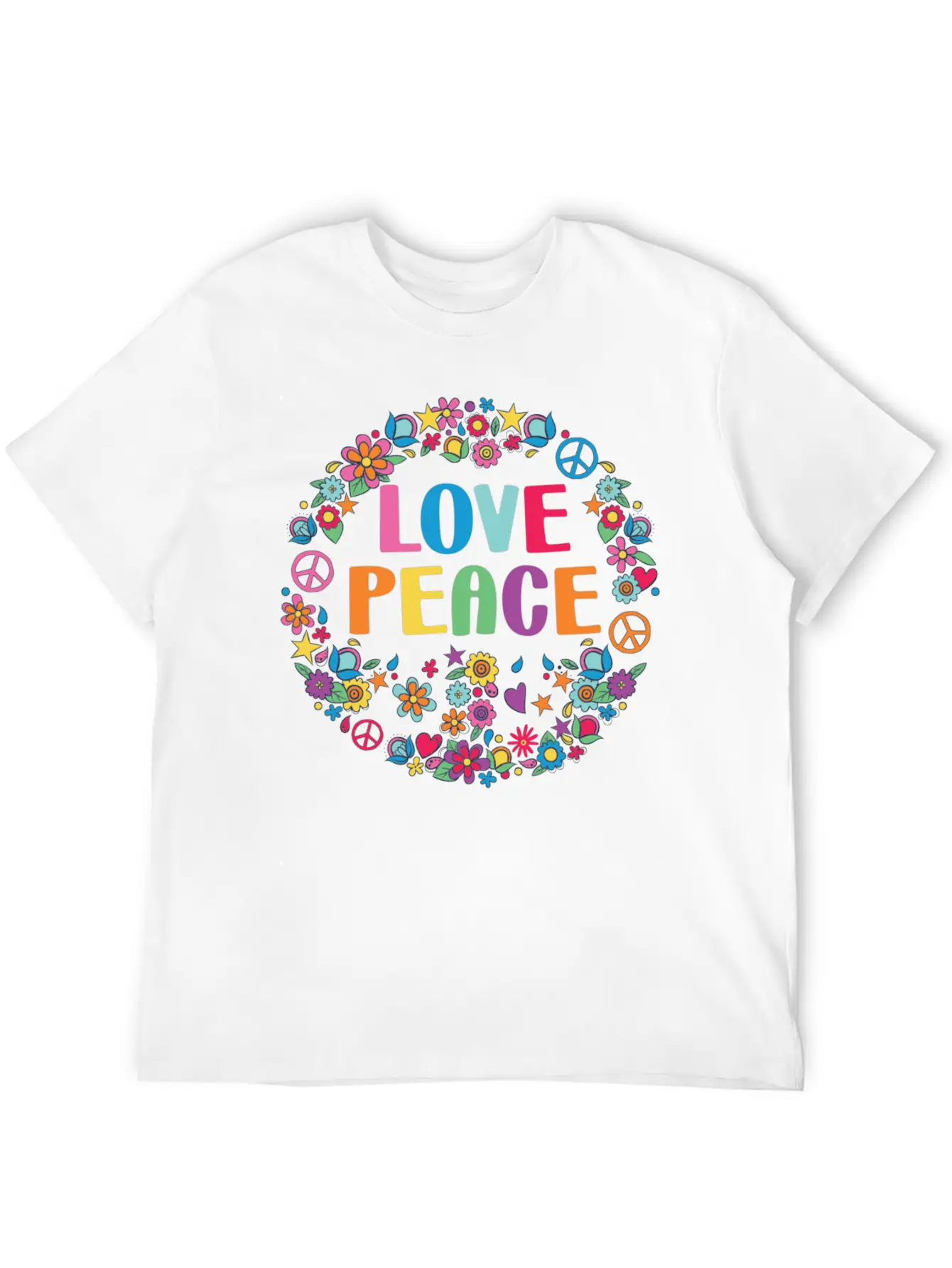 Peace Sign Love 70s Hippie Lovers Classic Cotton Tee – Unisex Comfort For Any Season
