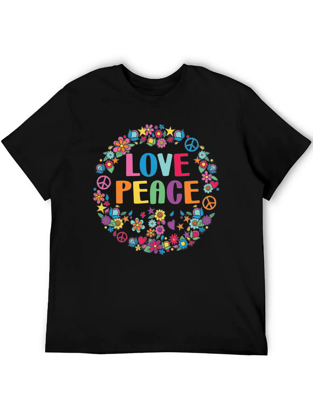 Peace Sign Love 70s Hippie Lovers Classic Cotton Tee – Unisex Comfort For Any Season
