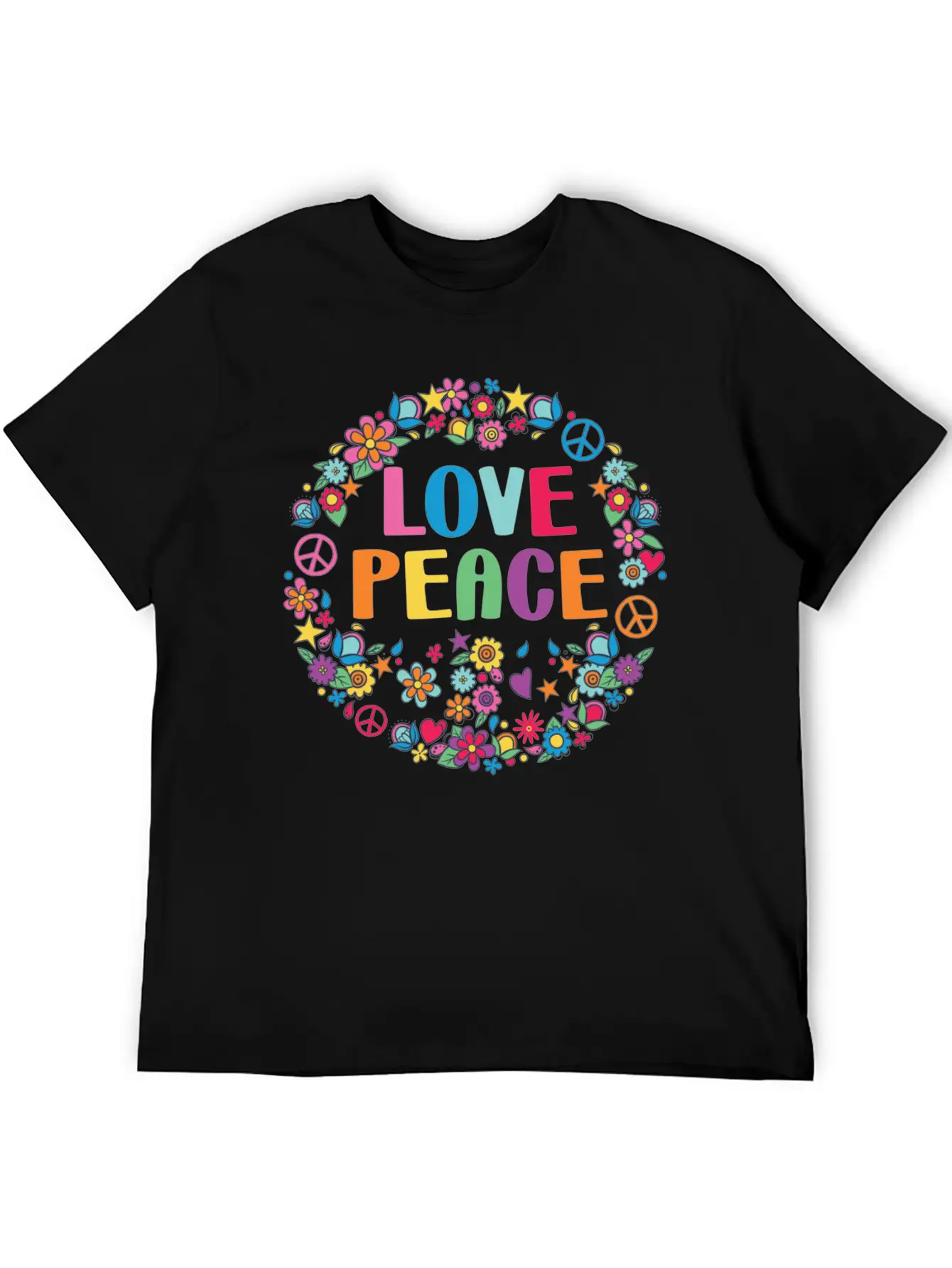 Peace Sign Love 70s Hippie Lovers Classic Cotton Tee – Unisex Comfort For Any Season