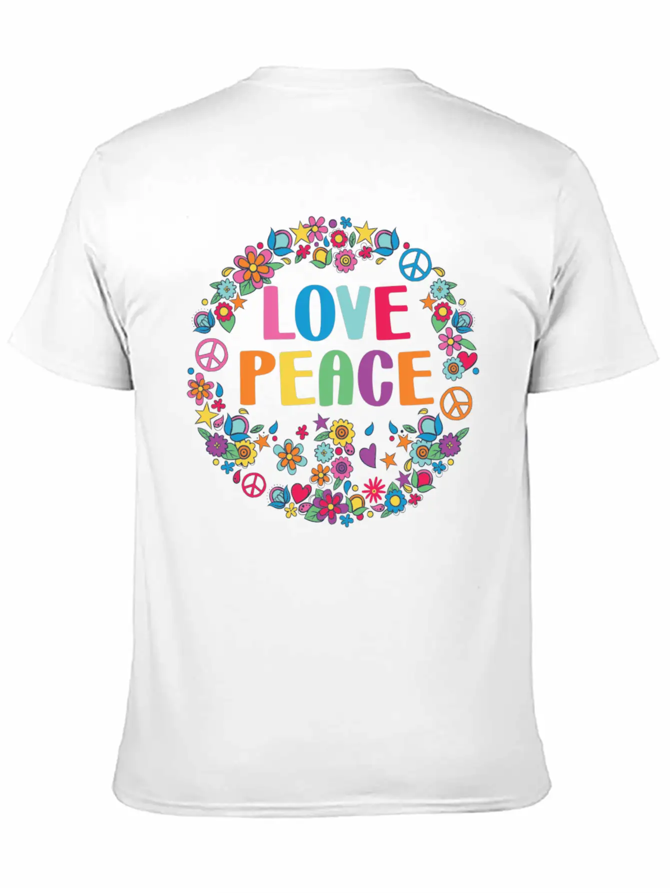 Peace Sign Love 70s Hippie Lovers Classic Cotton Tee – Unisex Comfort For Any Season