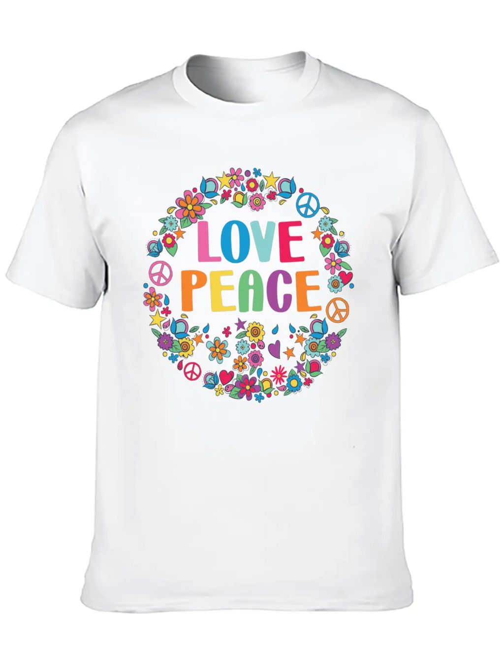 Peace Sign Love 70s Hippie Lovers Classic Cotton Tee – Unisex Comfort For Any Season