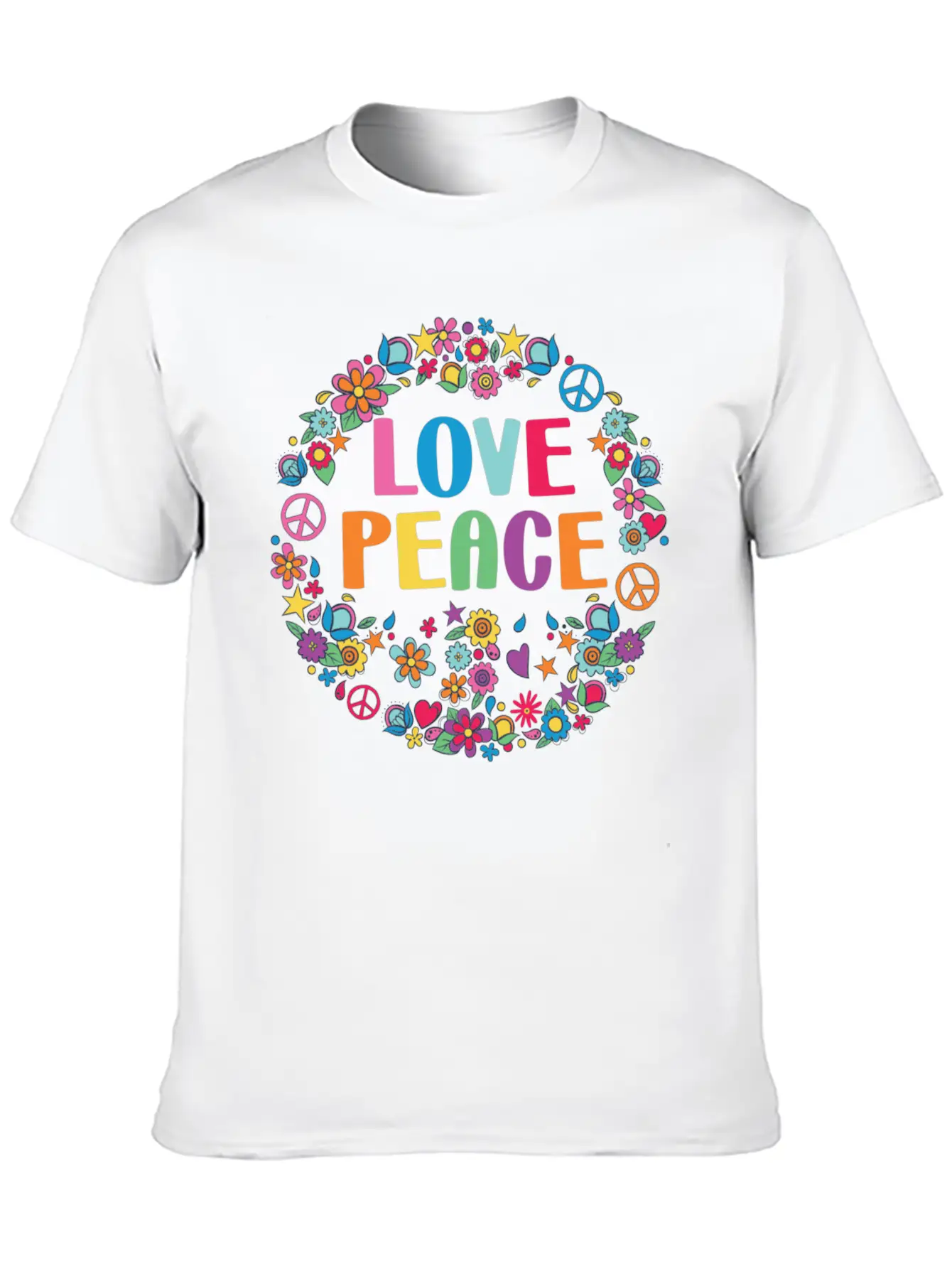 Peace Sign Love 70s Hippie Lovers Classic Cotton Tee – Unisex Comfort For Any Season