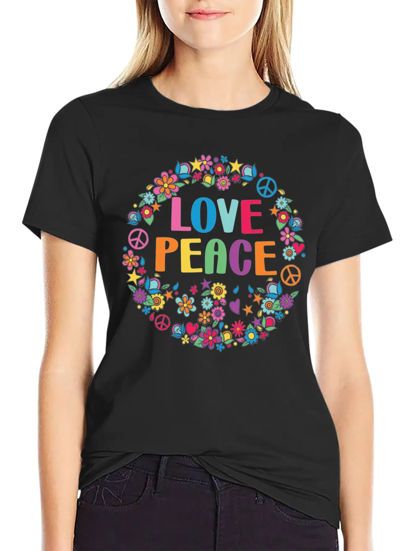 Peace Sign Love 70s Hippie Lovers Classic Cotton Tee – Unisex Comfort For Any Season