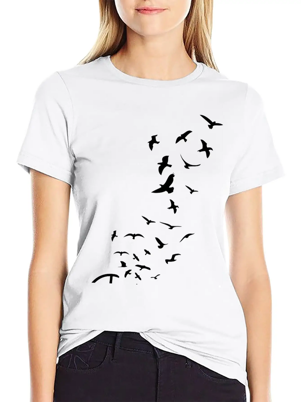 Peace Symbol Flying Birds Timeless Short Sleeve Tee – Comfy And Minimalist Design