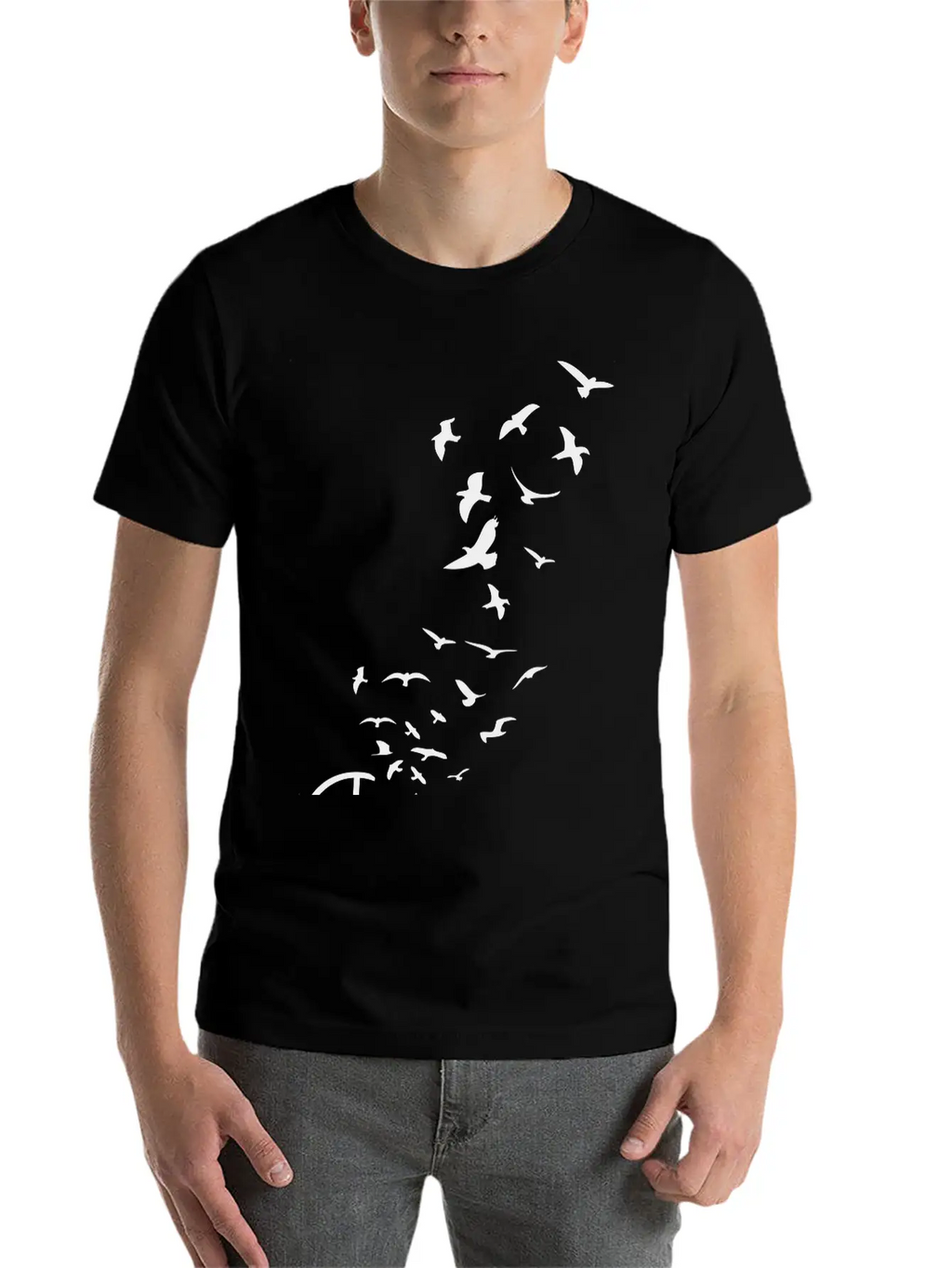 Peace Symbol Flying Birds Timeless Short Sleeve Tee – Comfy And Minimalist Design