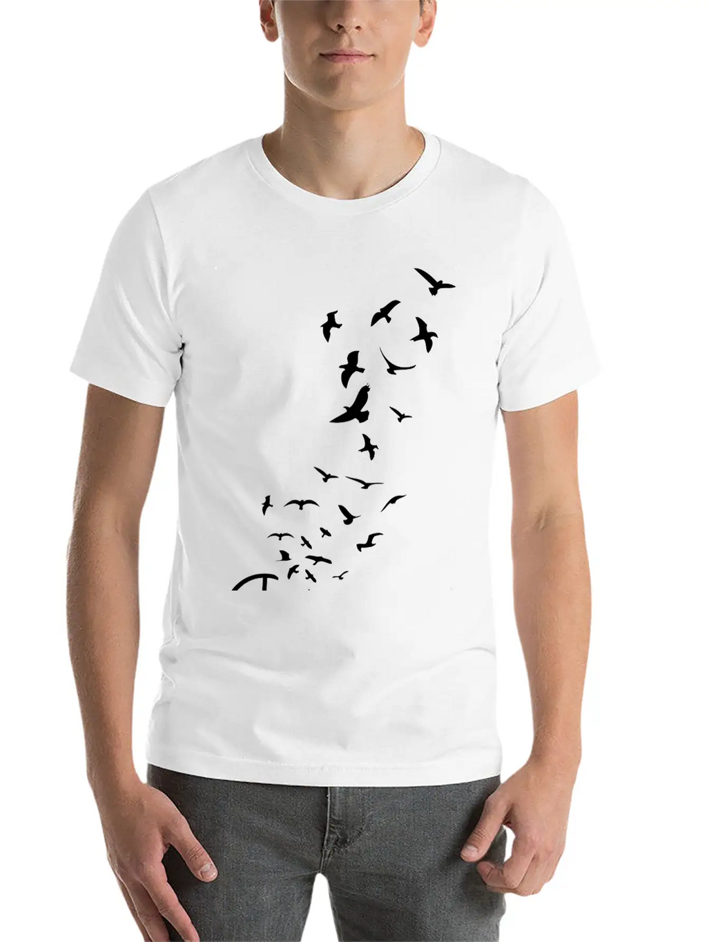 Peace Symbol Flying Birds Timeless Short Sleeve Tee – Comfy And Minimalist Design