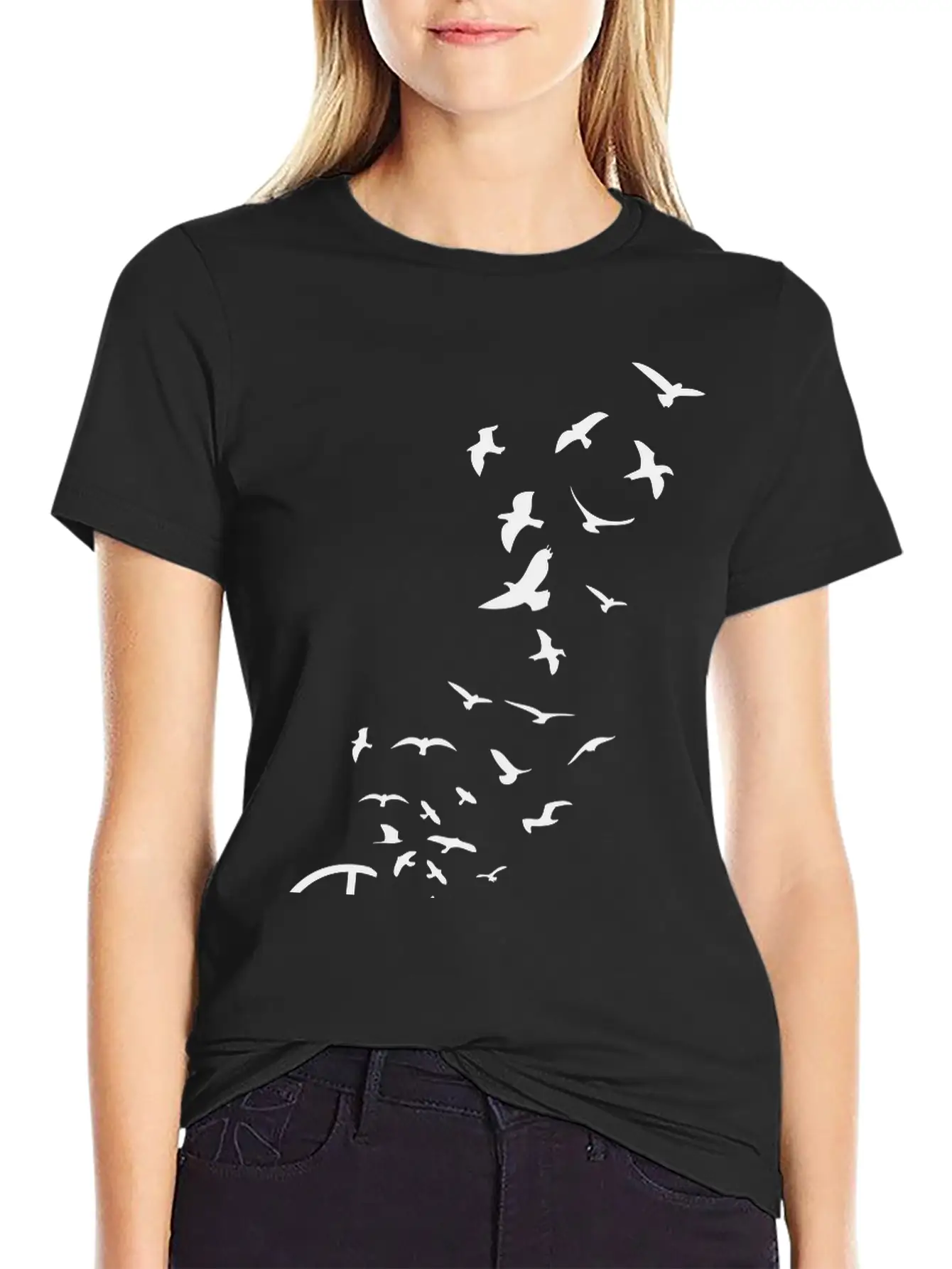 Peace Symbol Flying Birds Timeless Short Sleeve Tee – Comfy And Minimalist Design