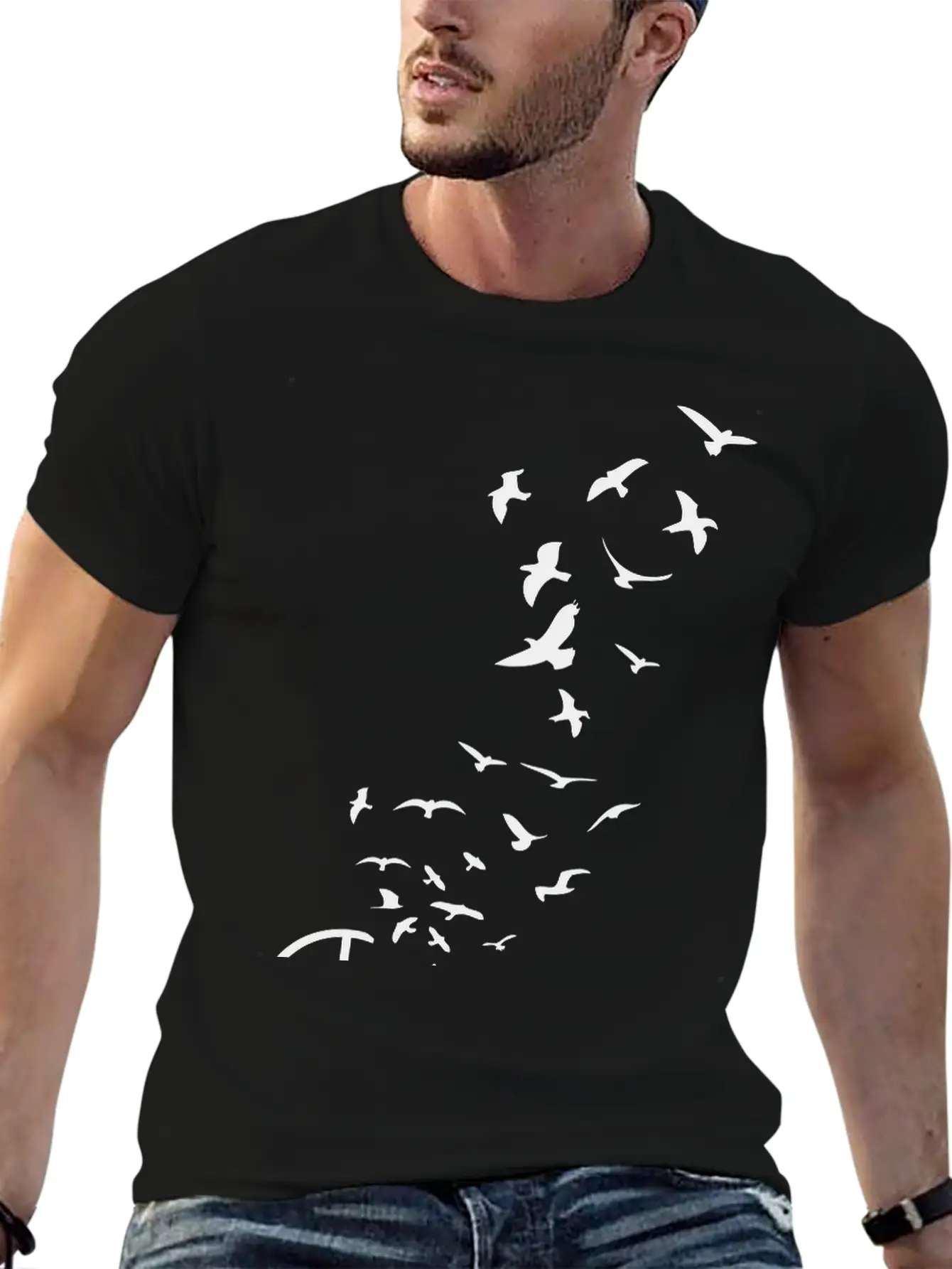 Peace Symbol Flying Birds Timeless Short Sleeve Tee – Comfy And Minimalist Design