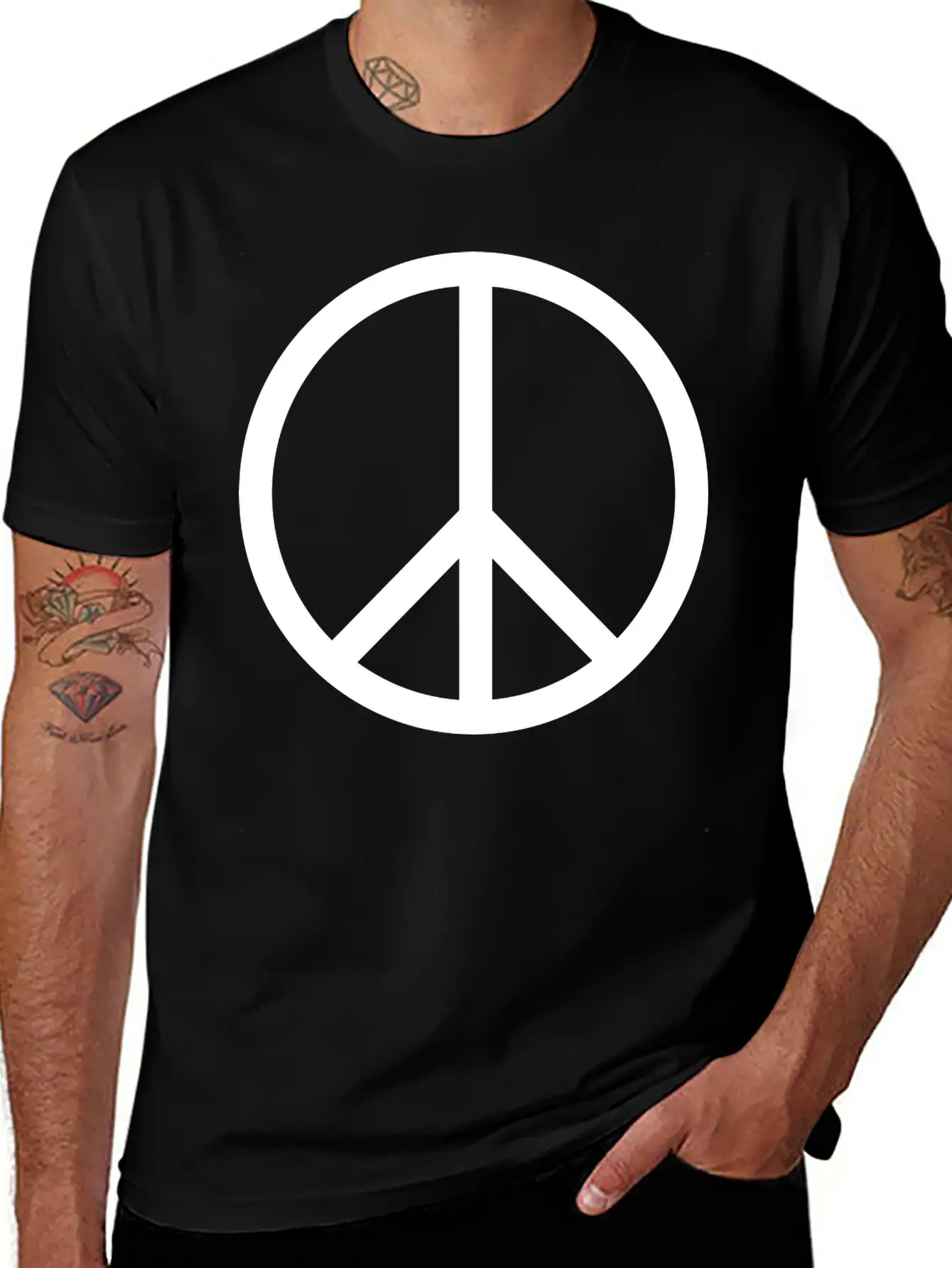 Peace Symbol (vector) Relaxed Everyday Tee – Lightweight And Durable Cotton