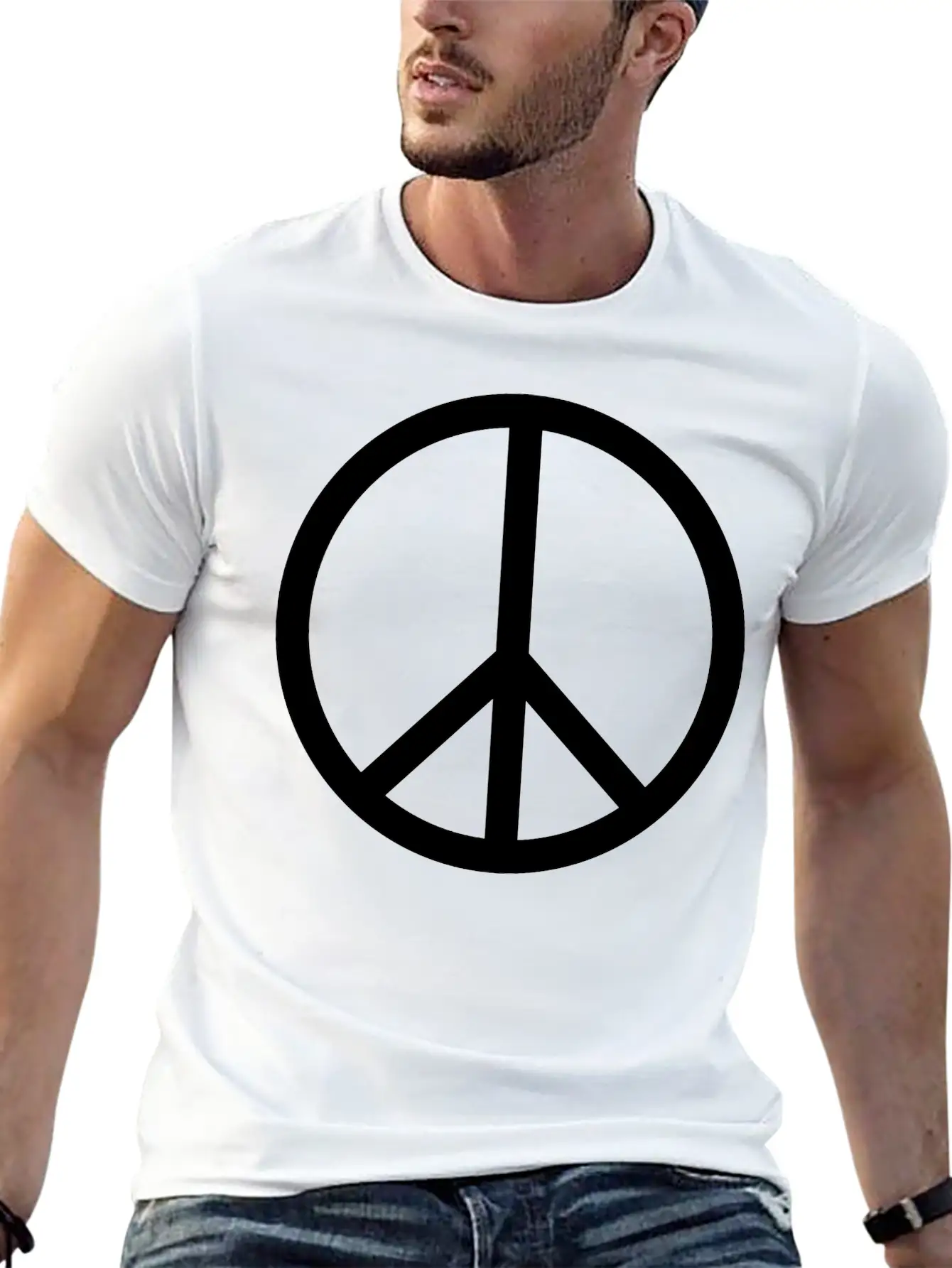 Peace Symbol (vector) Relaxed Everyday Tee – Lightweight And Durable Cotton
