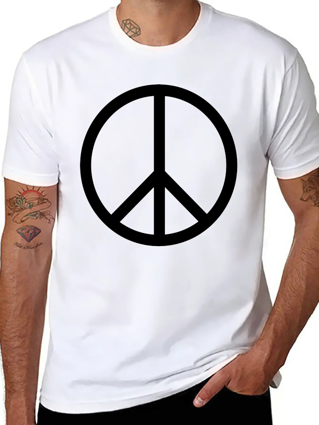 Peace Symbol (vector) Relaxed Everyday Tee – Lightweight And Durable Cotton
