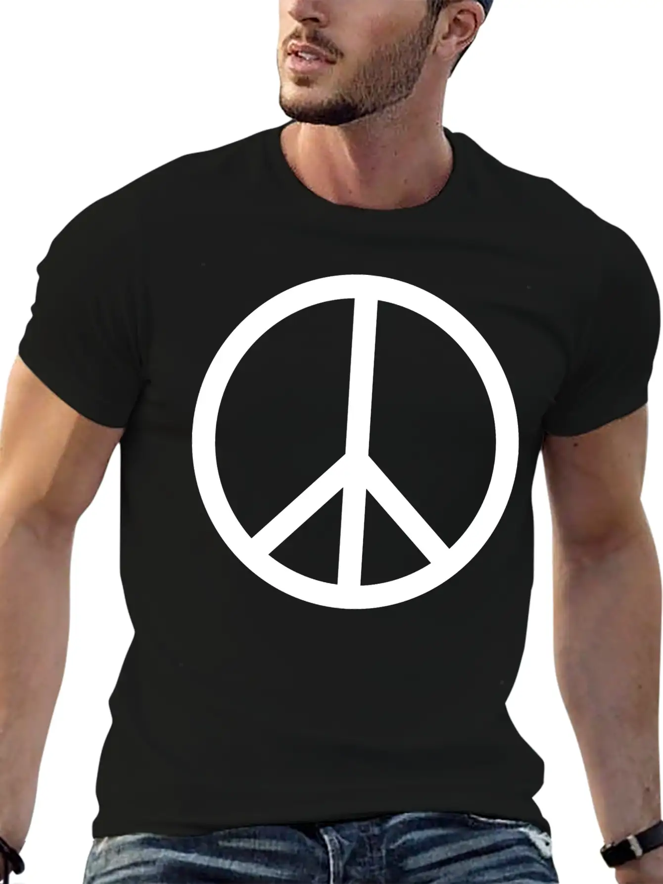 Peace Symbol (vector) Relaxed Everyday Tee – Lightweight And Durable Cotton