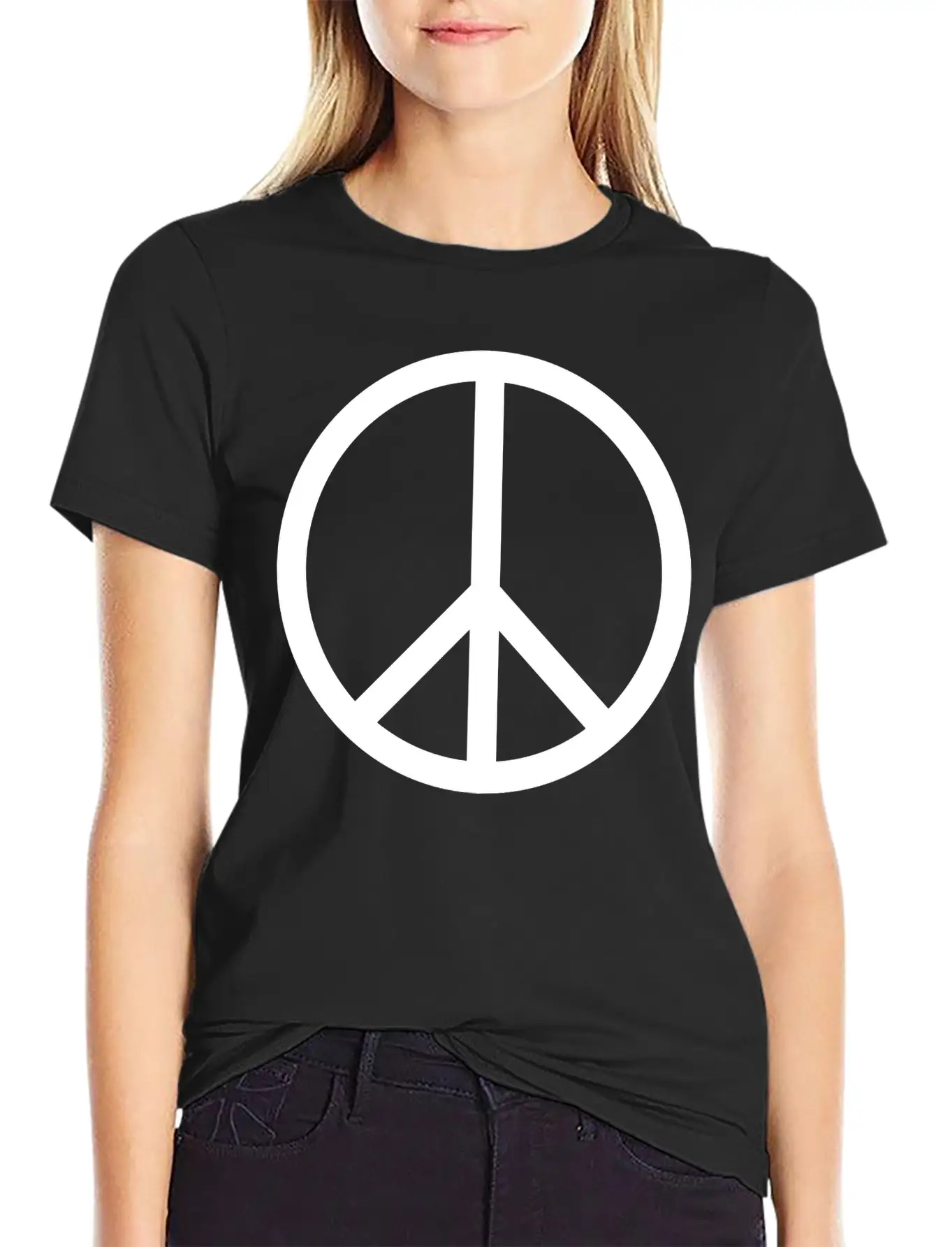 Peace Symbol (vector) Relaxed Everyday Tee – Lightweight And Durable Cotton
