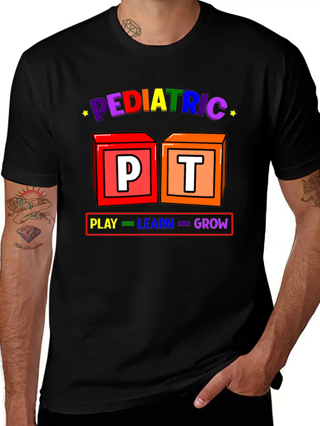 Pediatric PT Play Learn Grow Classic Cotton Tee – Unisex Comfort For Any Season