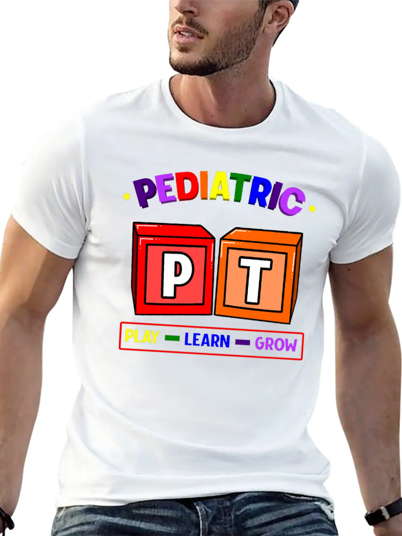 Pediatric PT Play Learn Grow Classic Cotton Tee – Unisex Comfort For Any Season