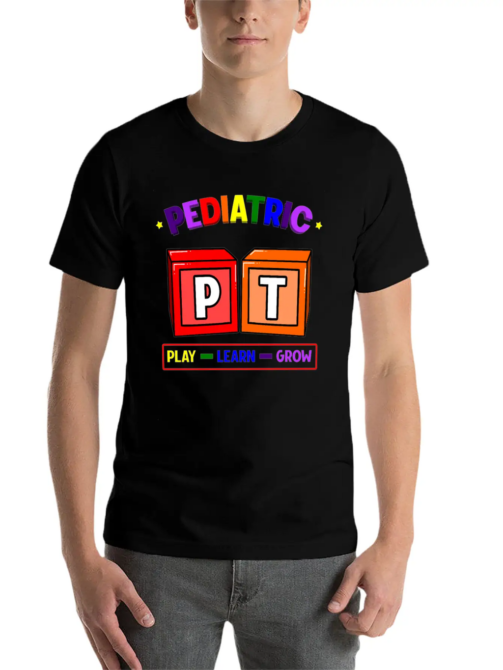 Pediatric PT Play Learn Grow Classic Cotton Tee – Unisex Comfort For Any Season