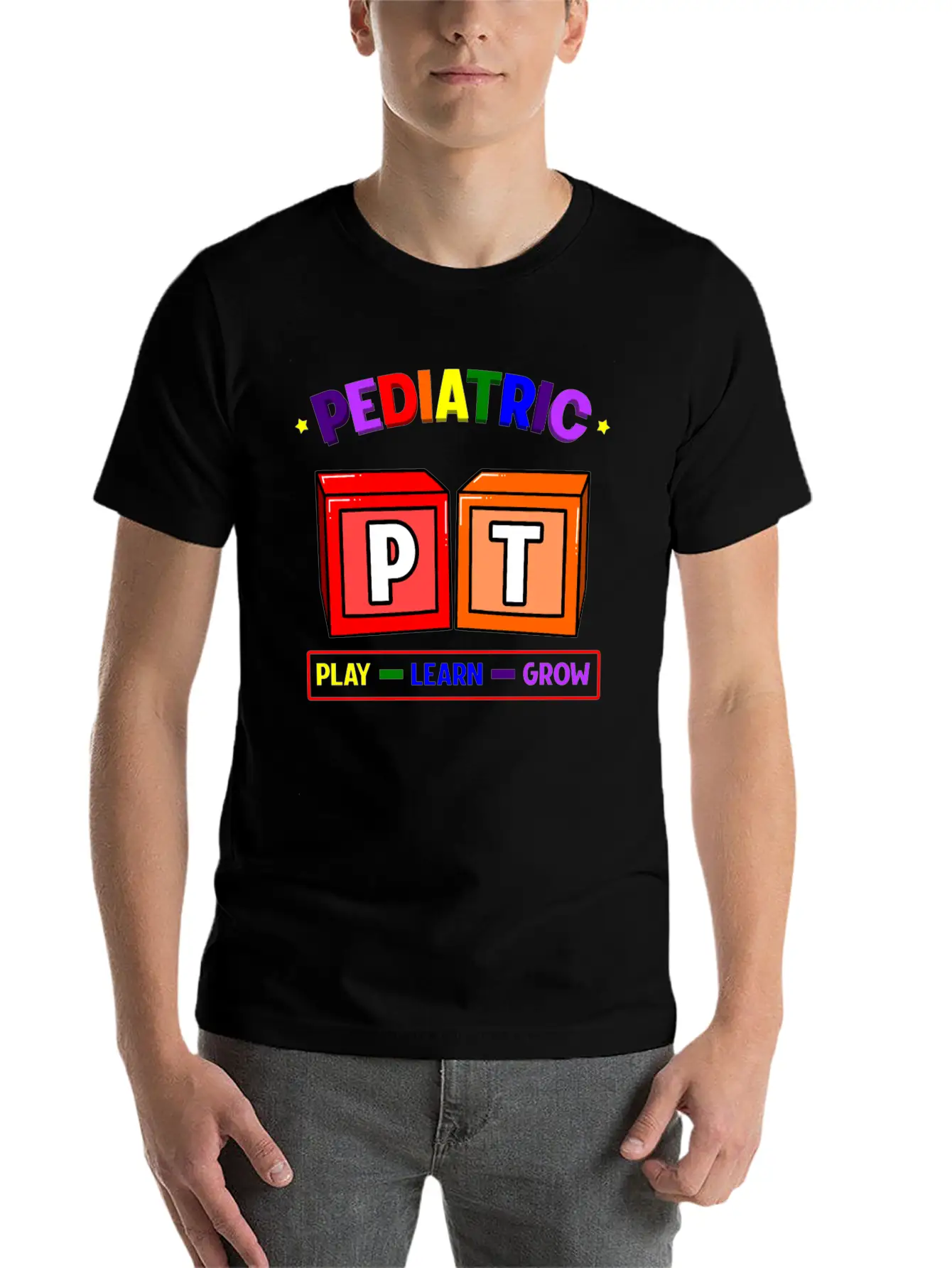 Pediatric PT Play Learn Grow Classic Cotton Tee – Unisex Comfort For Any Season