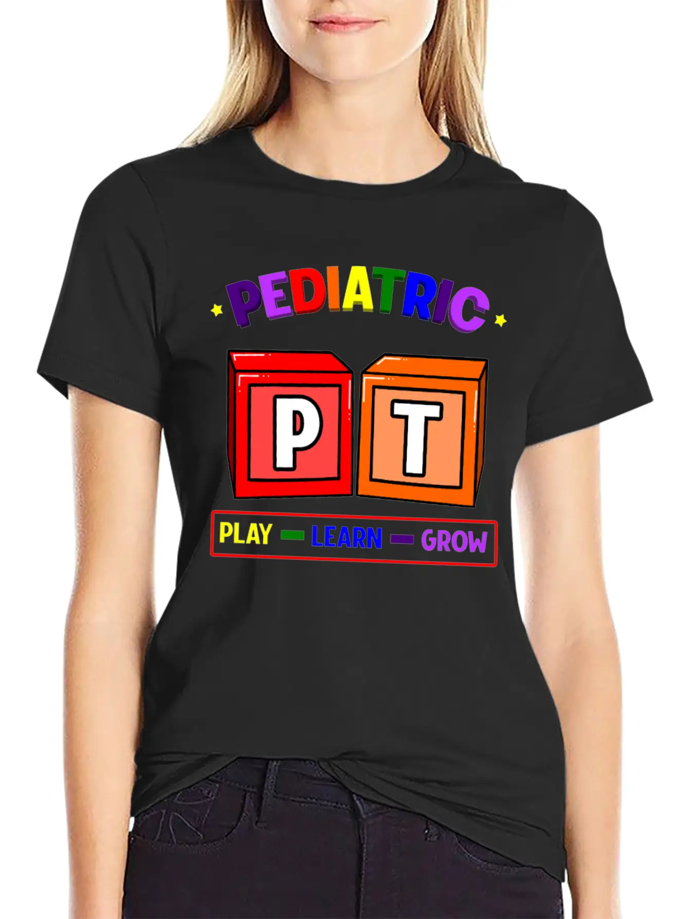 Pediatric PT Play Learn Grow Classic Cotton Tee – Unisex Comfort For Any Season