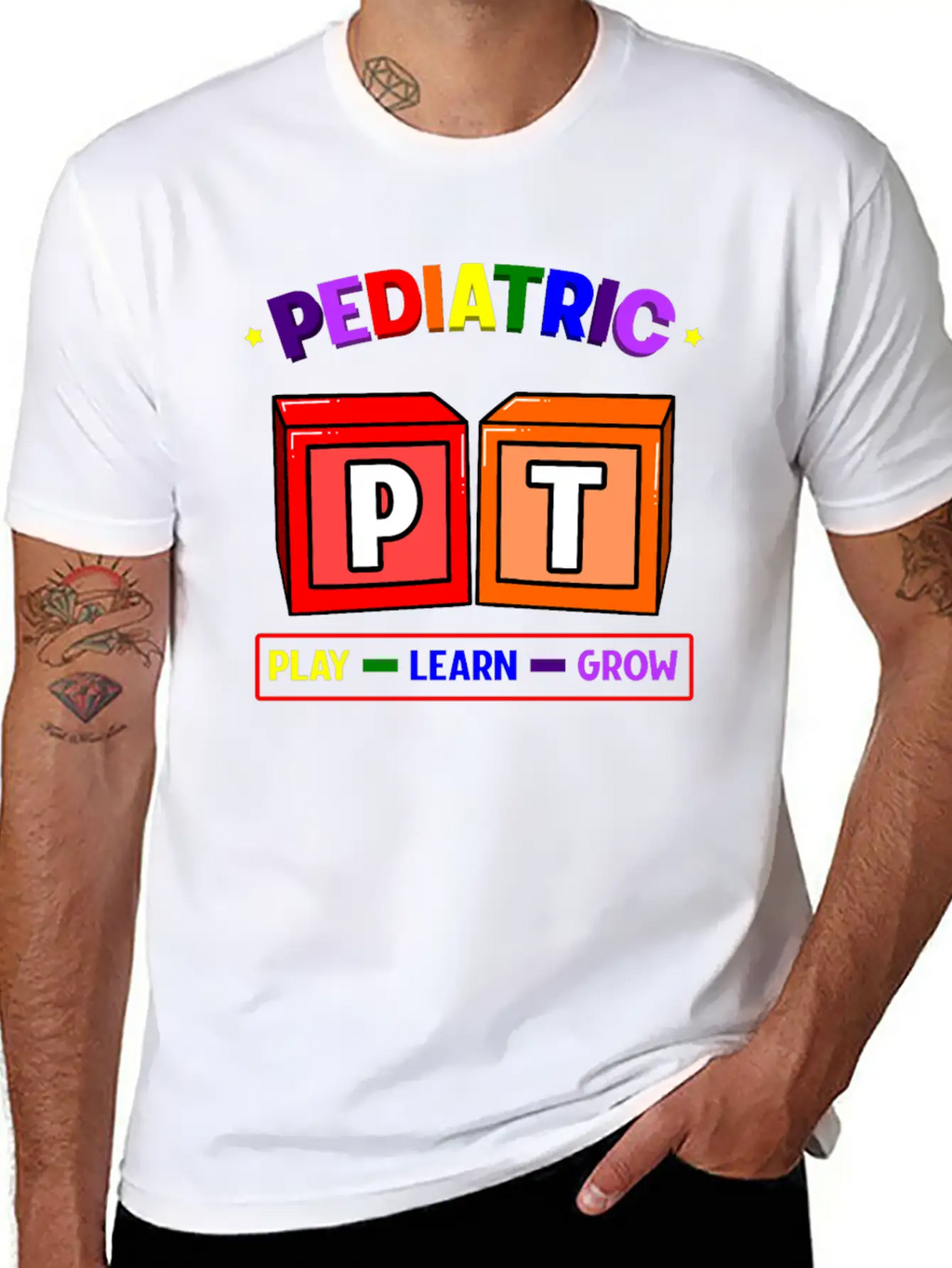 Pediatric PT Play Learn Grow Classic Cotton Tee – Unisex Comfort For Any Season