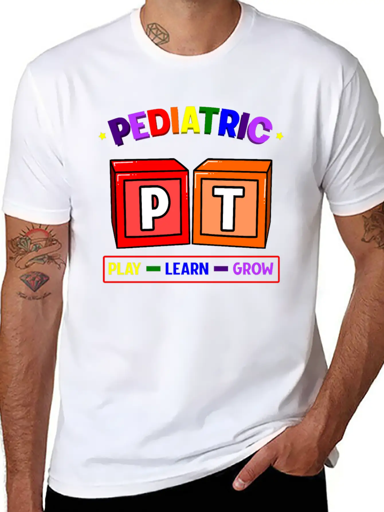 Pediatric PT Play Learn Grow Classic Cotton Tee – Unisex Comfort For Any Season