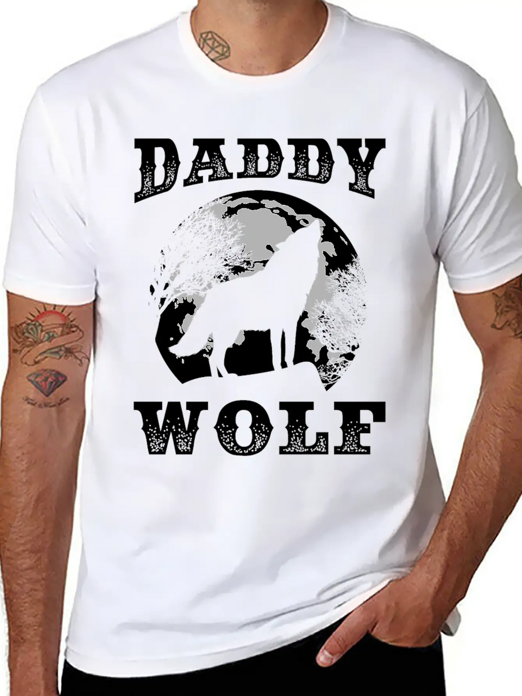 Perfect Wolf Design Quote Daddy Father Wolf Breathable Soft Cotton T-Shirt – Timeless Casual Look