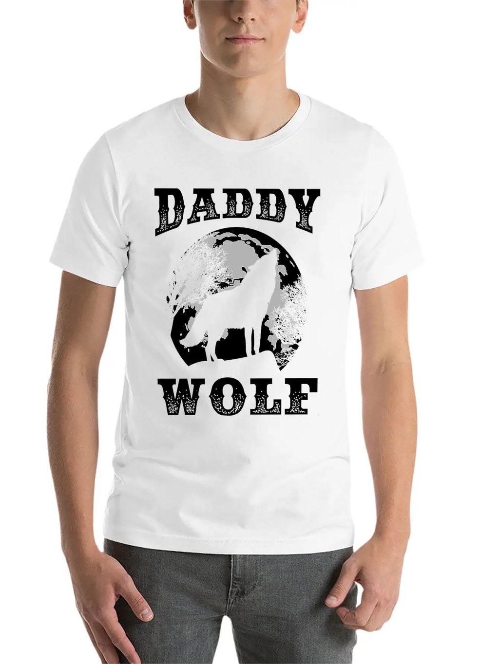 Perfect Wolf Design Quote Daddy Father Wolf Breathable Soft Cotton T-Shirt – Timeless Casual Look