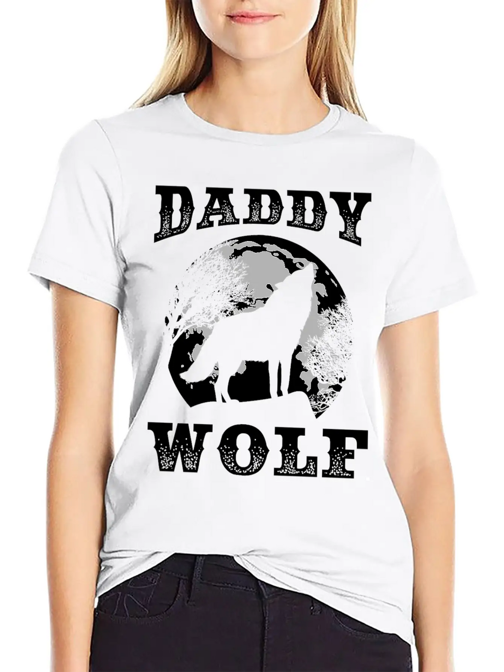 Perfect Wolf Design Quote Daddy Father Wolf Breathable Soft Cotton T-Shirt – Timeless Casual Look