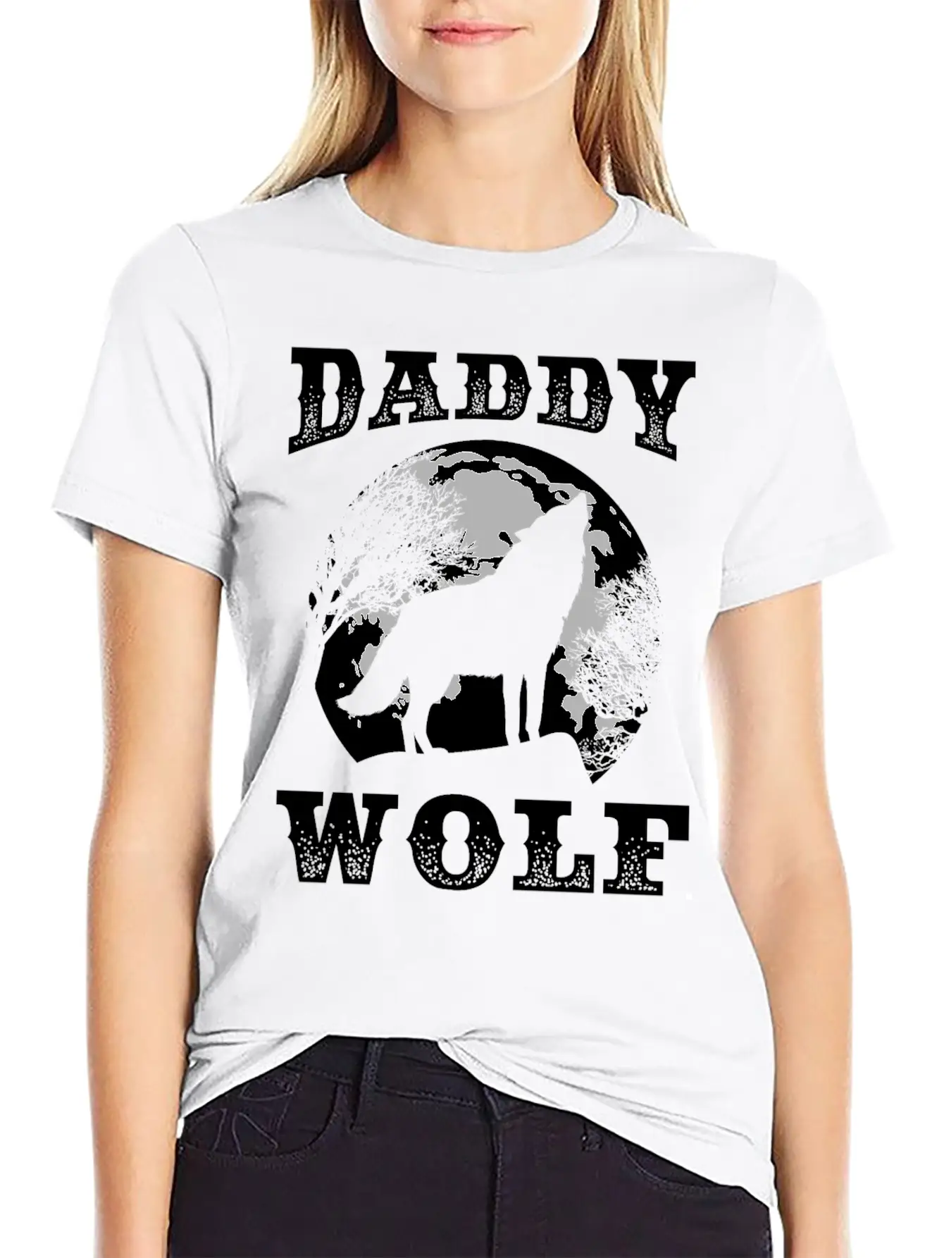 Perfect Wolf Design Quote Daddy Father Wolf Breathable Soft Cotton T-Shirt – Timeless Casual Look