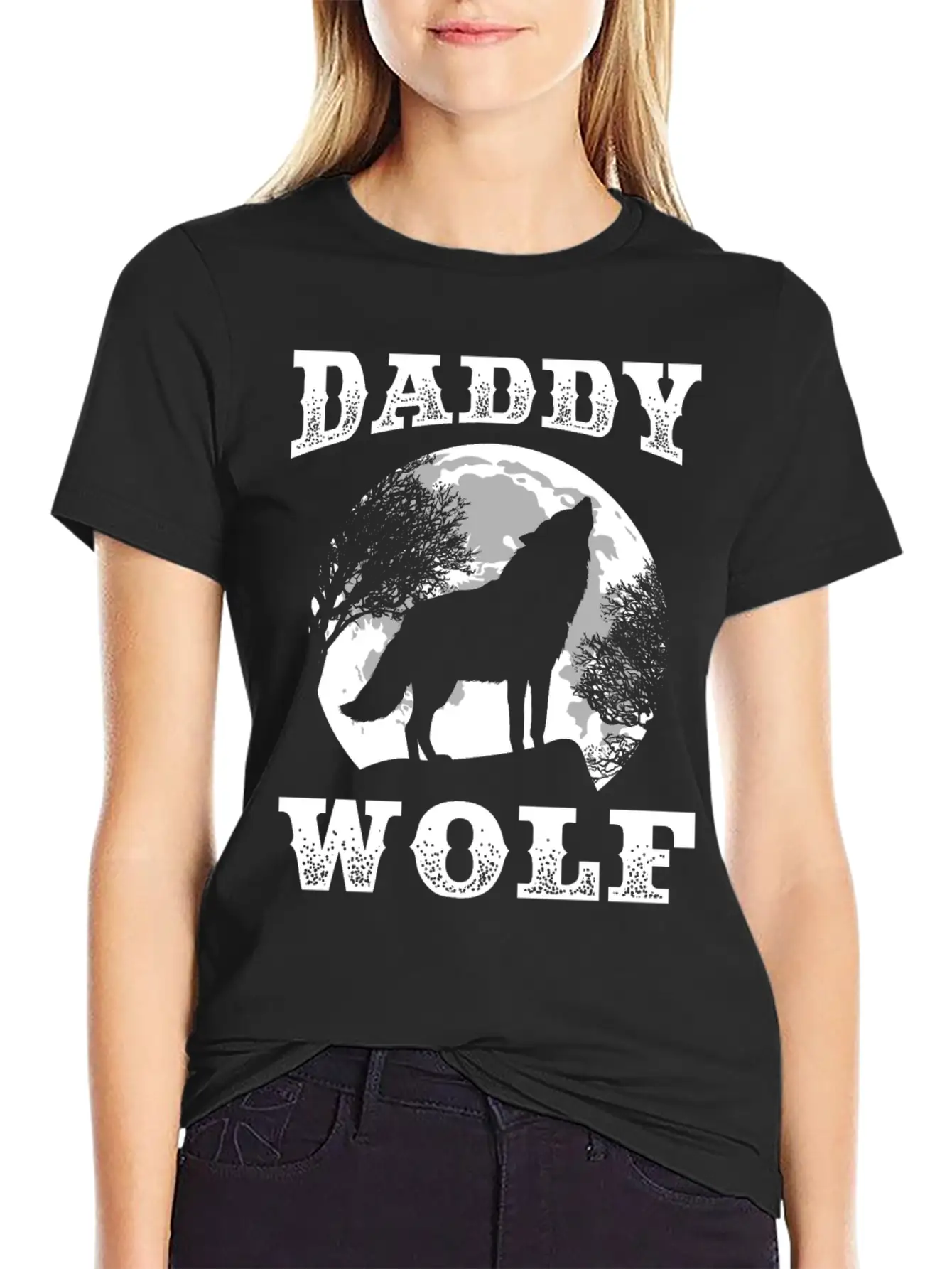 Perfect Wolf Design Quote Daddy Father Wolf Breathable Soft Cotton T-Shirt – Timeless Casual Look
