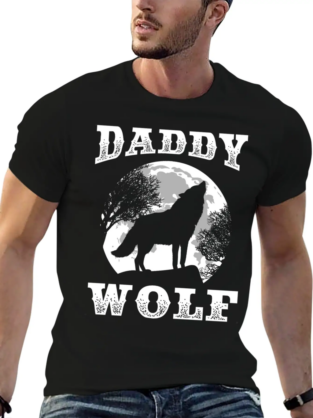 Perfect Wolf Design Quote Daddy Father Wolf Breathable Soft Cotton T-Shirt – Timeless Casual Look