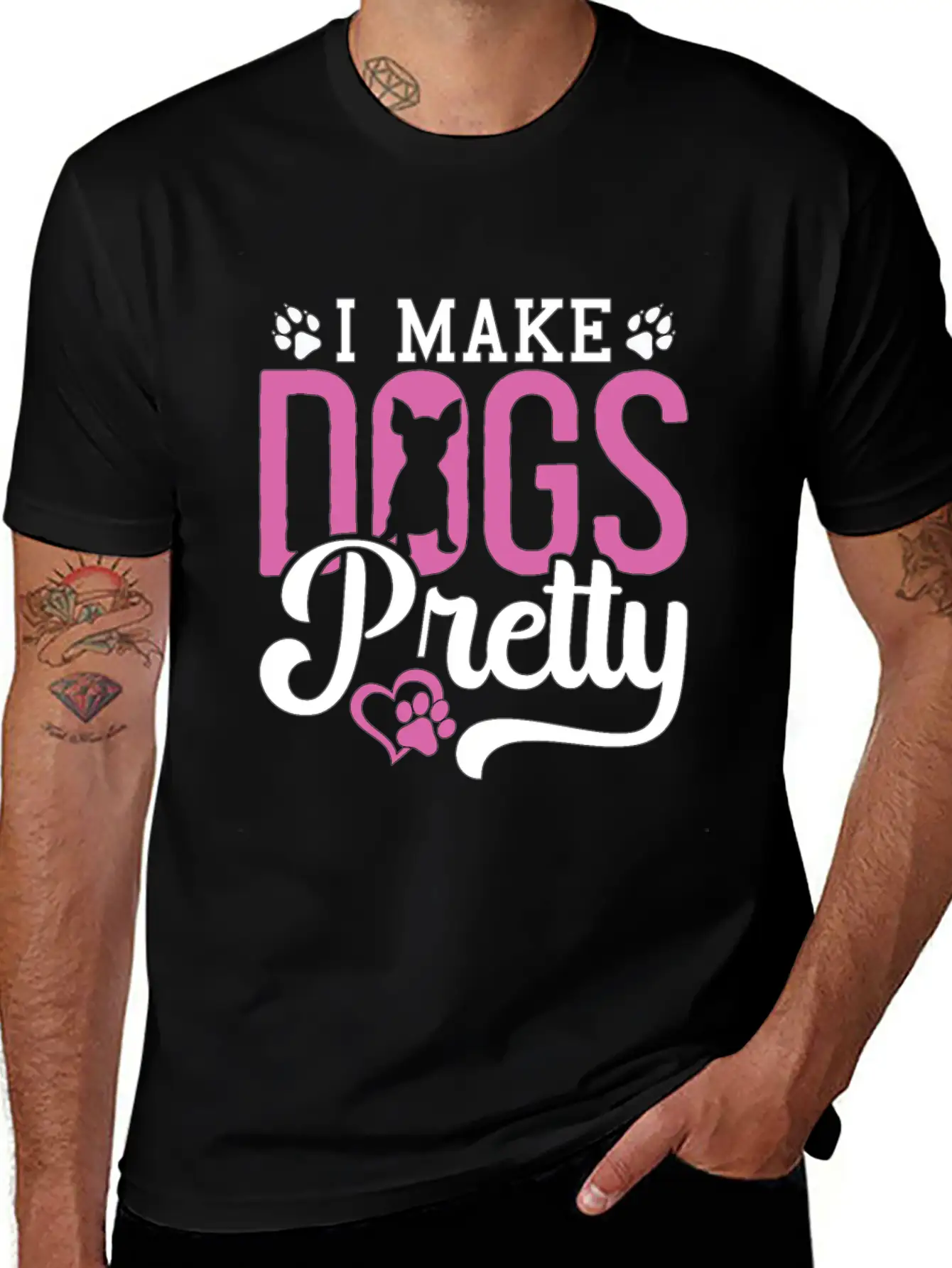 Pet Groomer I Make Dogs Pretty Pet Salon Groomer Breathable Soft Cotton T-Shirt – Timeless Casual Look