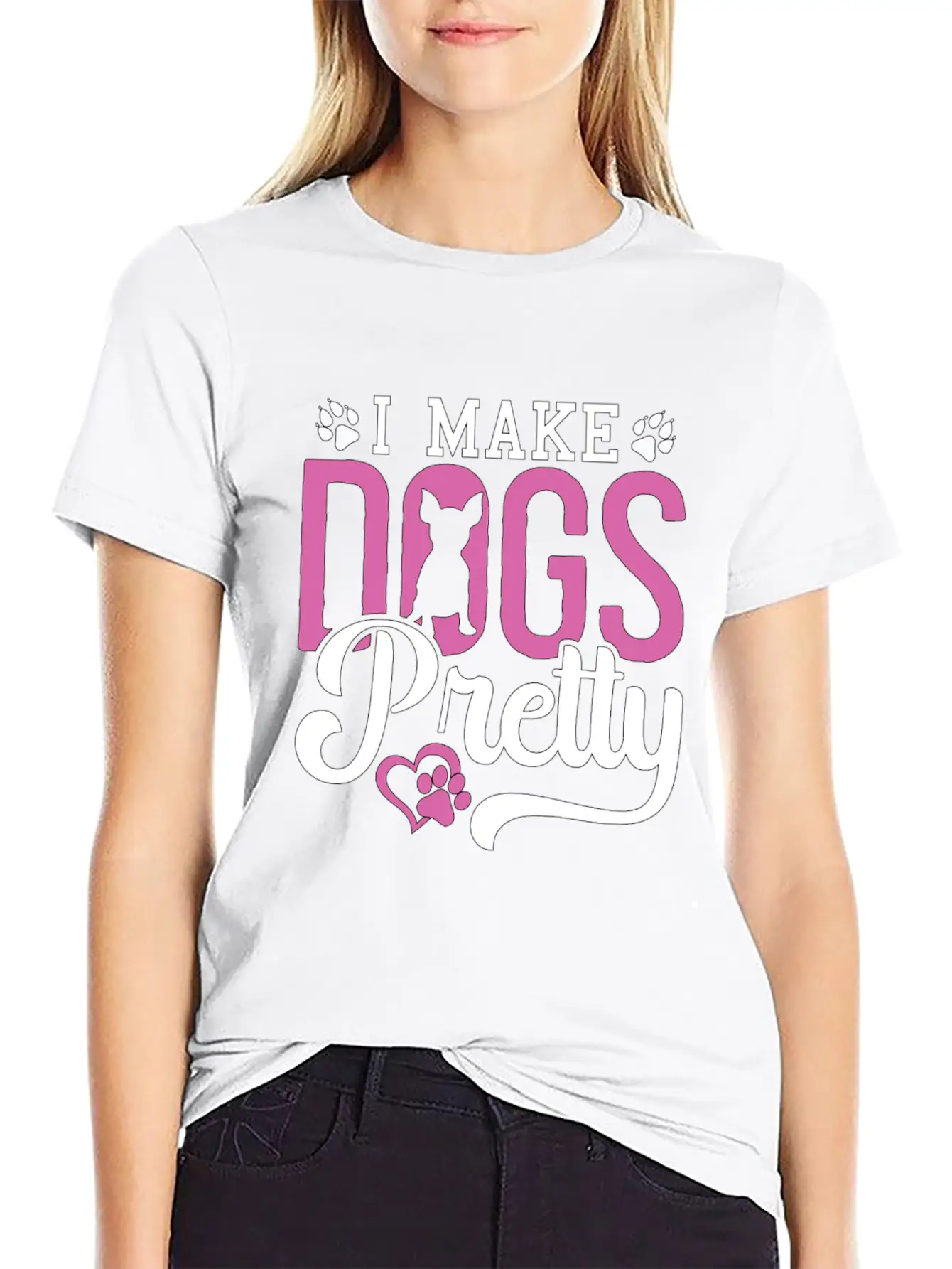 Pet Groomer I Make Dogs Pretty Pet Salon Groomer Breathable Soft Cotton T-Shirt – Timeless Casual Look