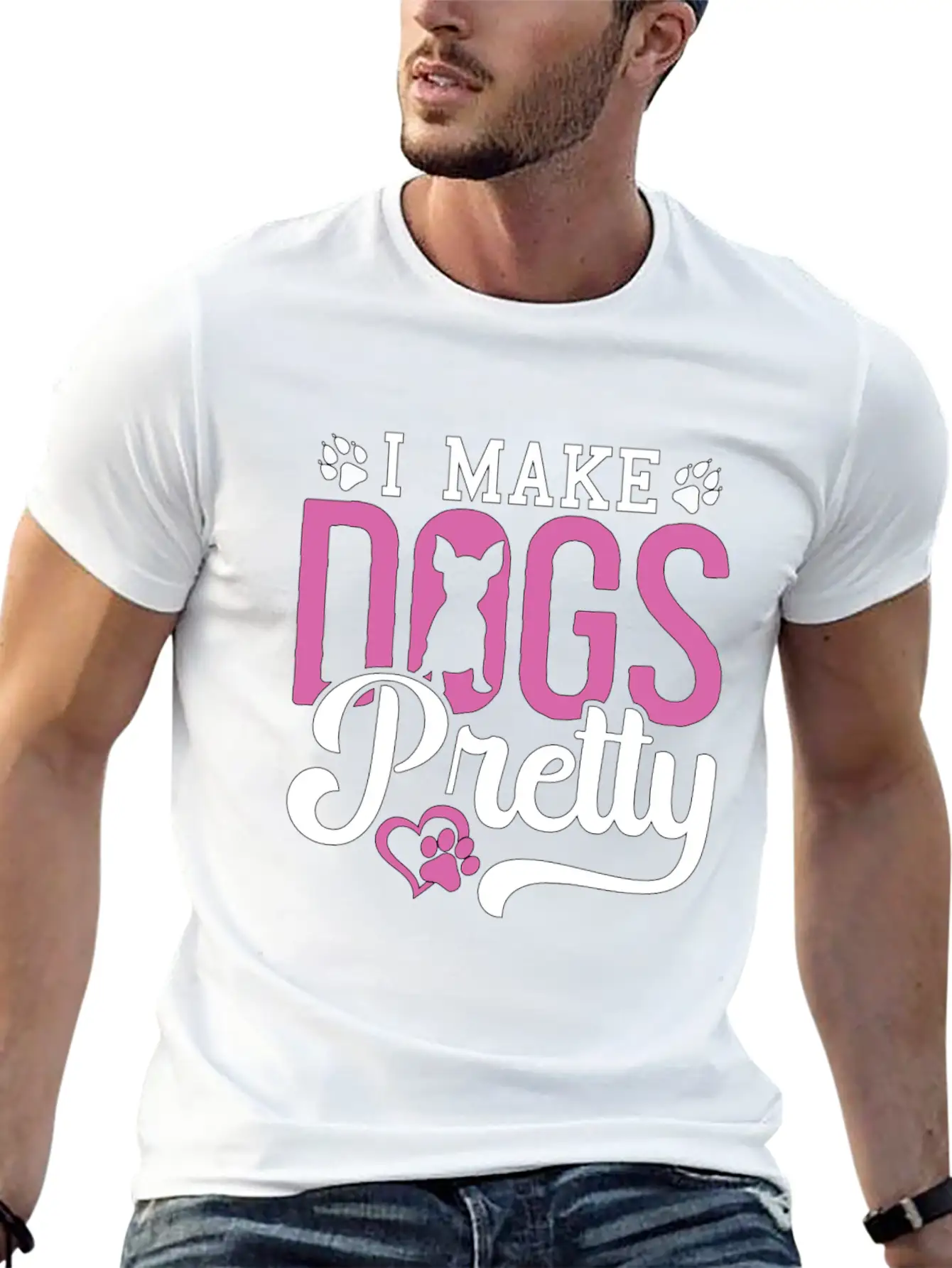 Pet Groomer I Make Dogs Pretty Pet Salon Groomer Breathable Soft Cotton T-Shirt – Timeless Casual Look