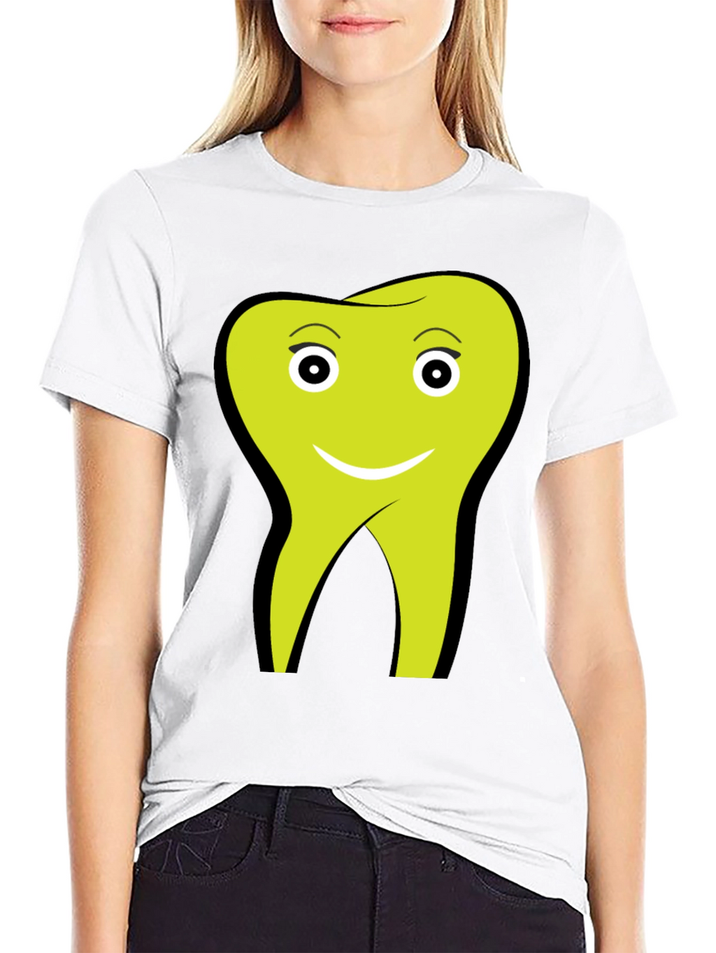 Funny Tooth Graphic Tee - Black Cotton Comfort