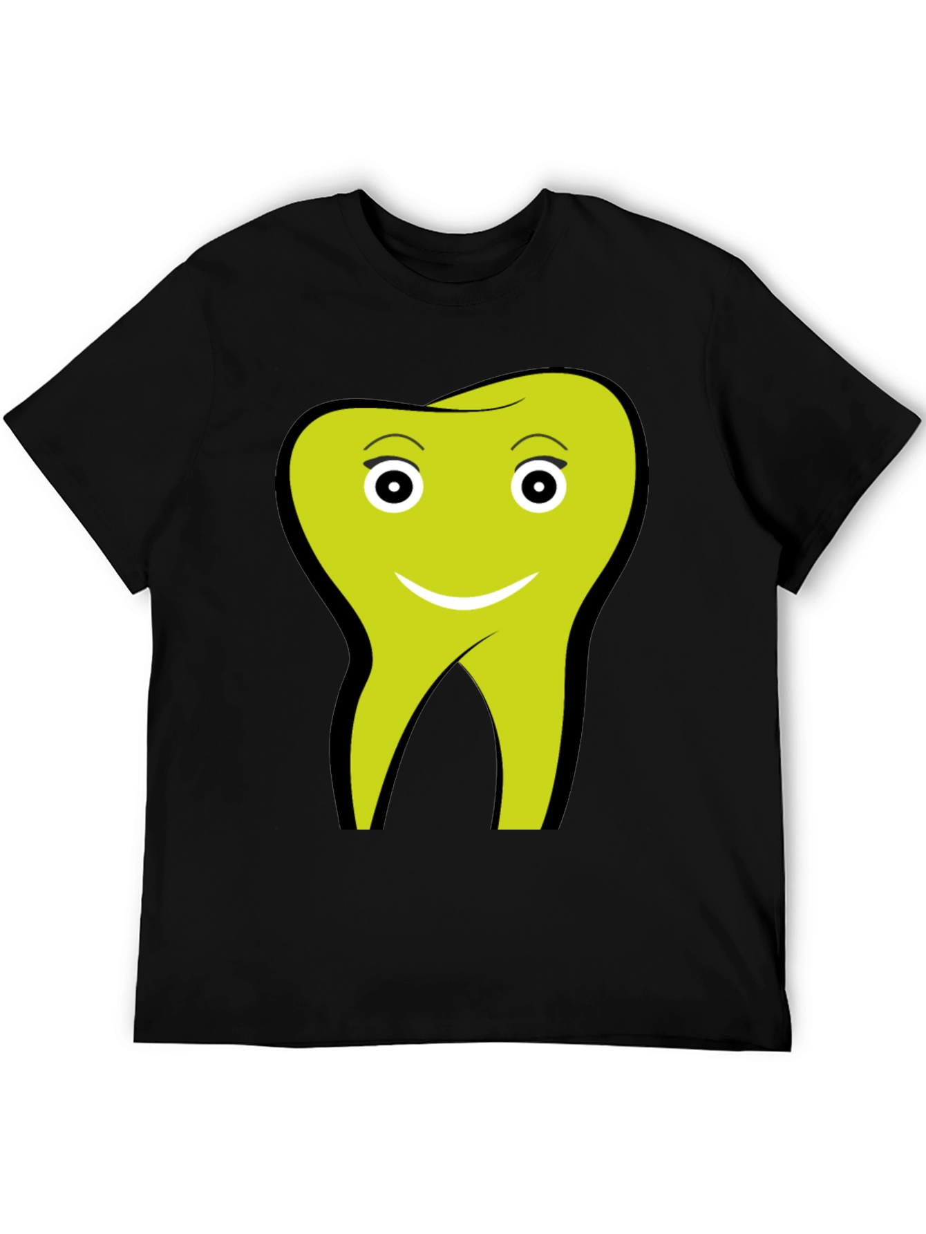 Funny Tooth Graphic Tee - Black Cotton Comfort