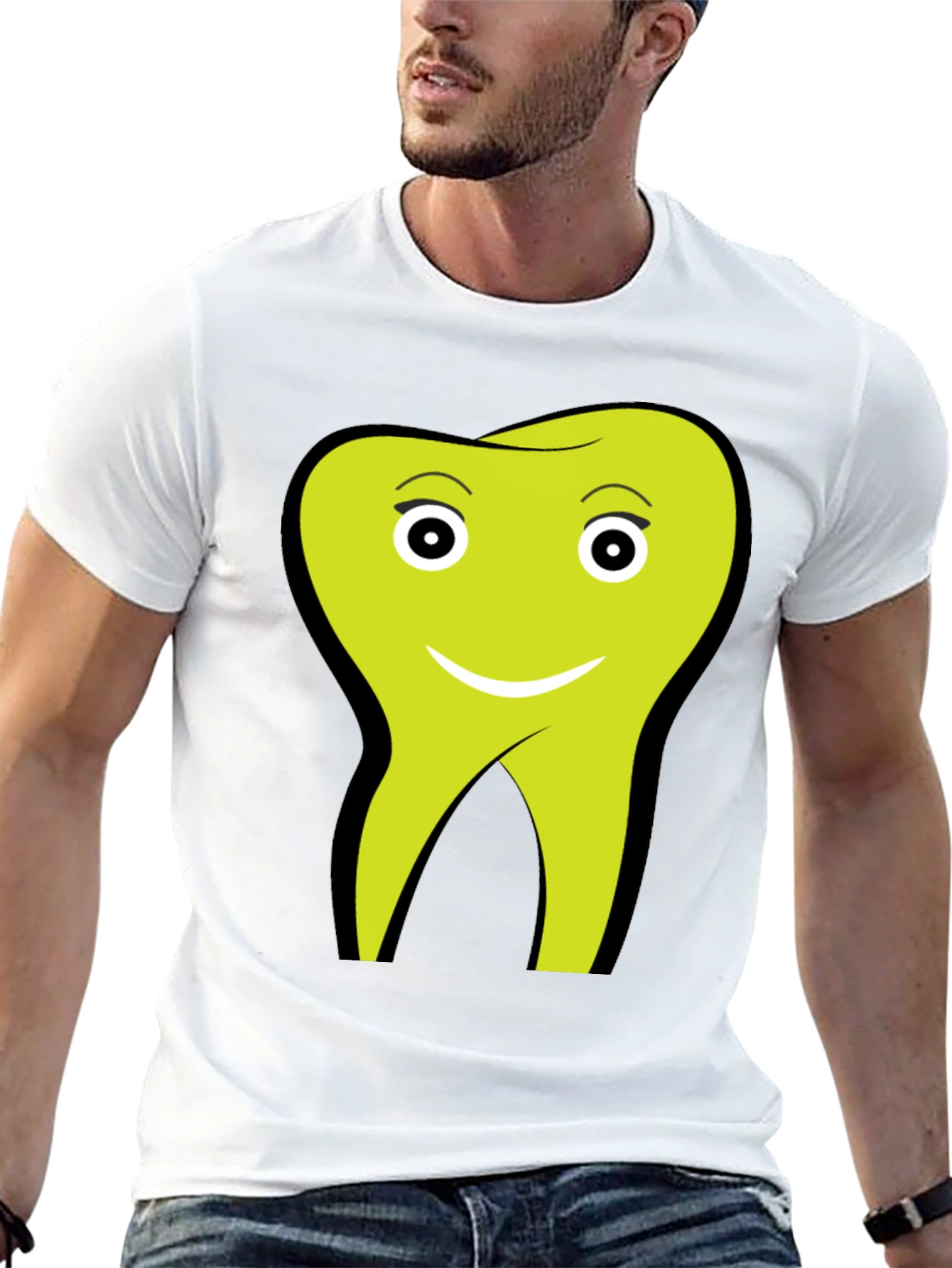 Funny Tooth Graphic Tee - Black Cotton Comfort