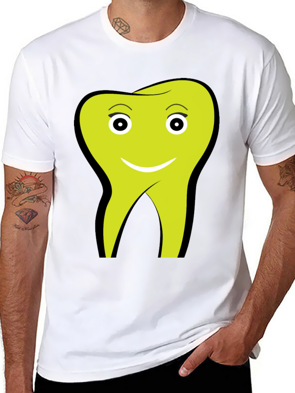 Funny Tooth Graphic Tee - Black Cotton Comfort