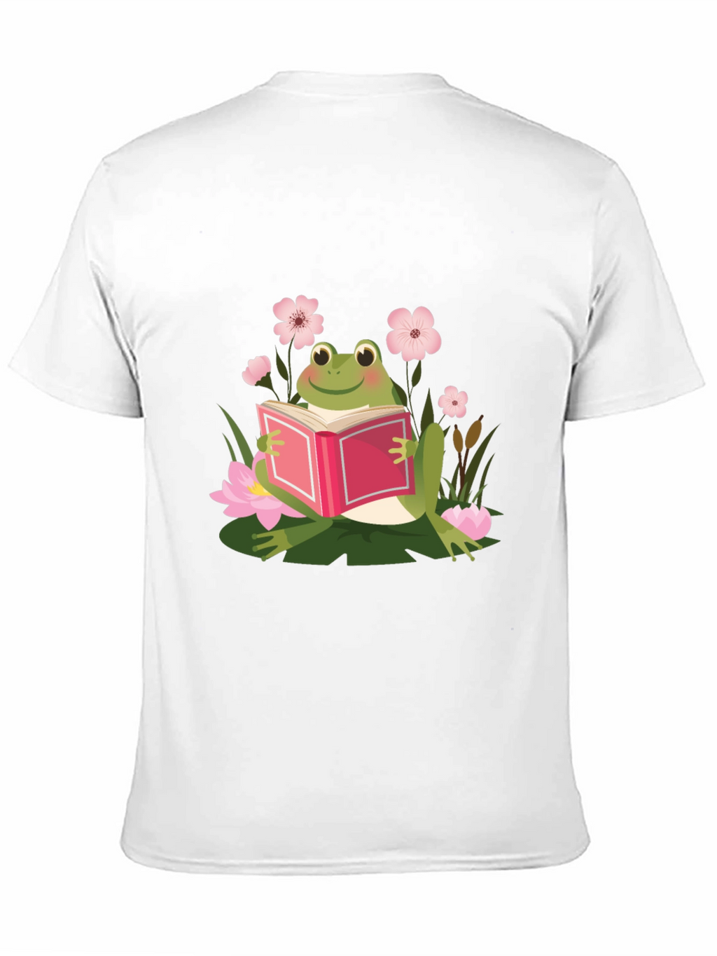 Frog Reading Book Black T-Shirt