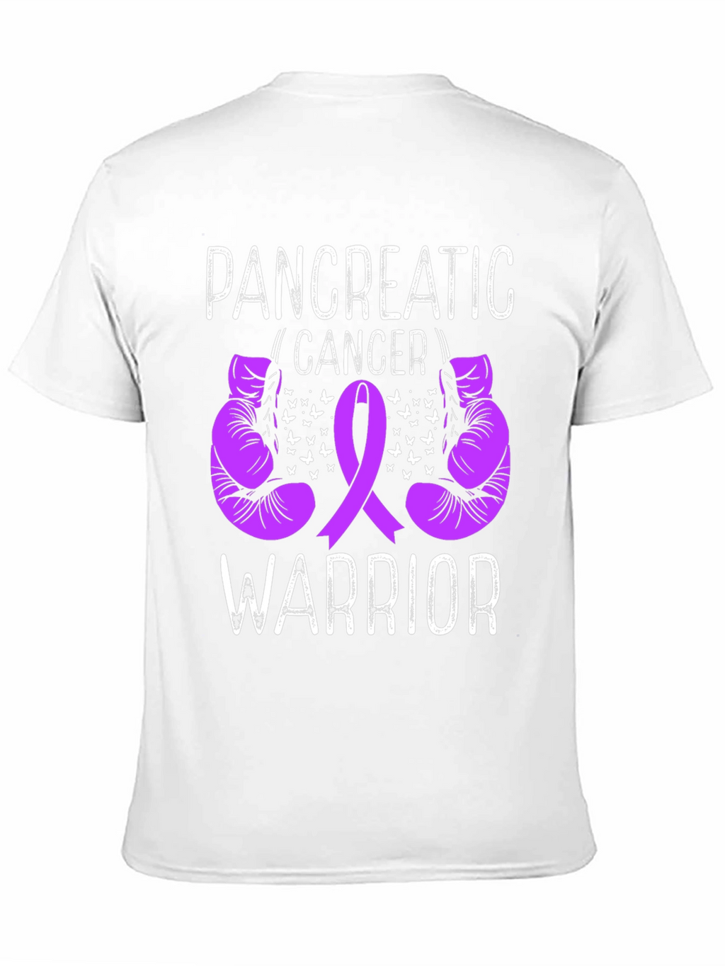 Pancreatic Cancer Warrior T-Shirt Purple Ribbon Boxing Gloves