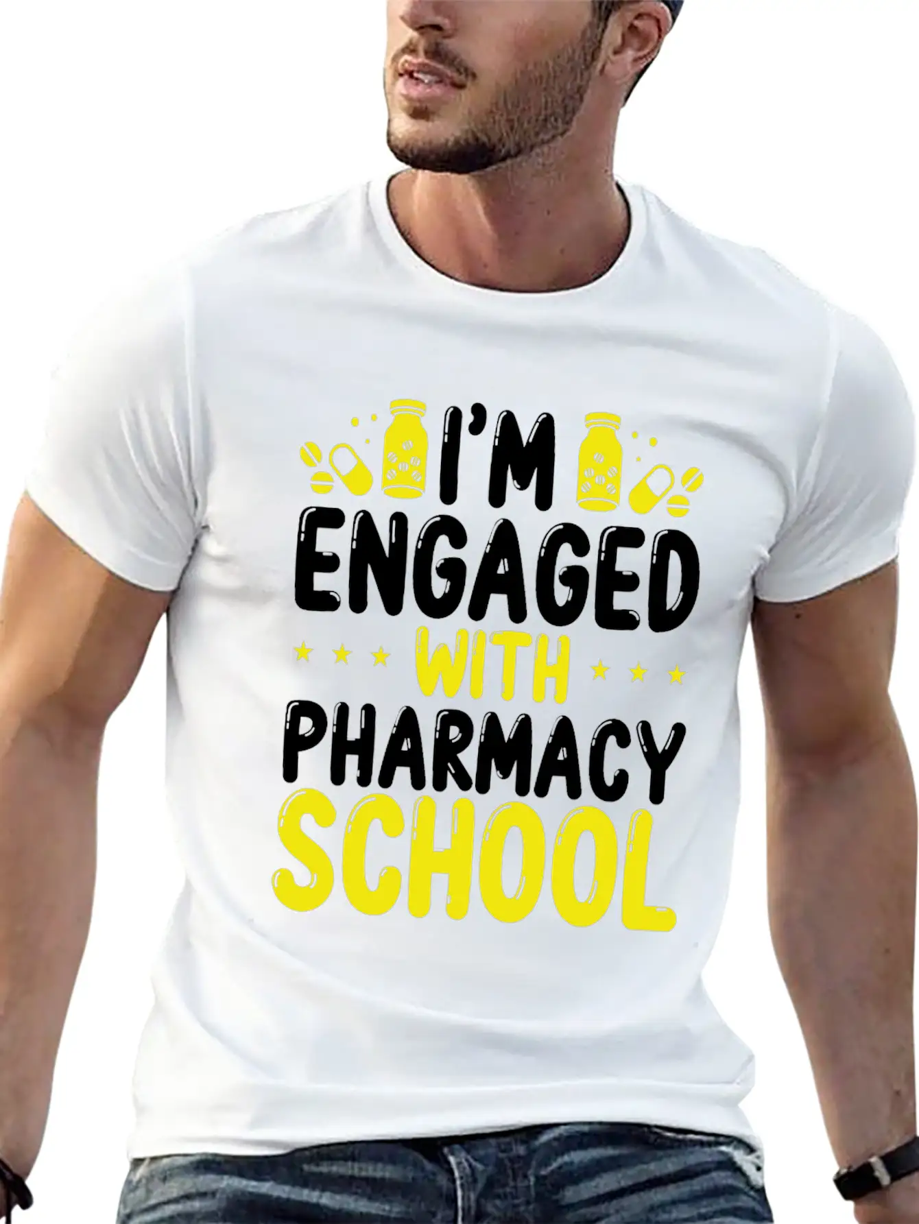 Pharmacy School Survival Pharmacy Student Graduate Stylish Everyday T-Shirt – Unisex Basic Cotton Tee