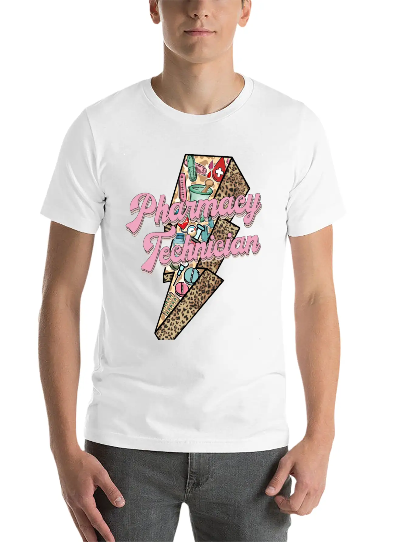 Pharmacy Technician Sticker Essential Cotton Tee For Daily Outfits – Unisex Style