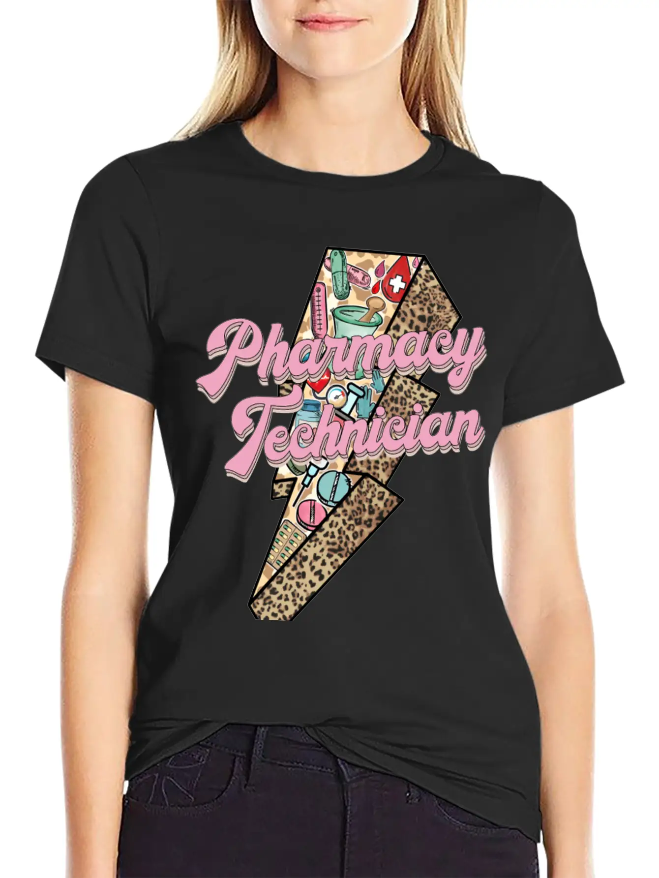 Pharmacy Technician Sticker Essential Cotton Tee For Daily Outfits – Unisex Style