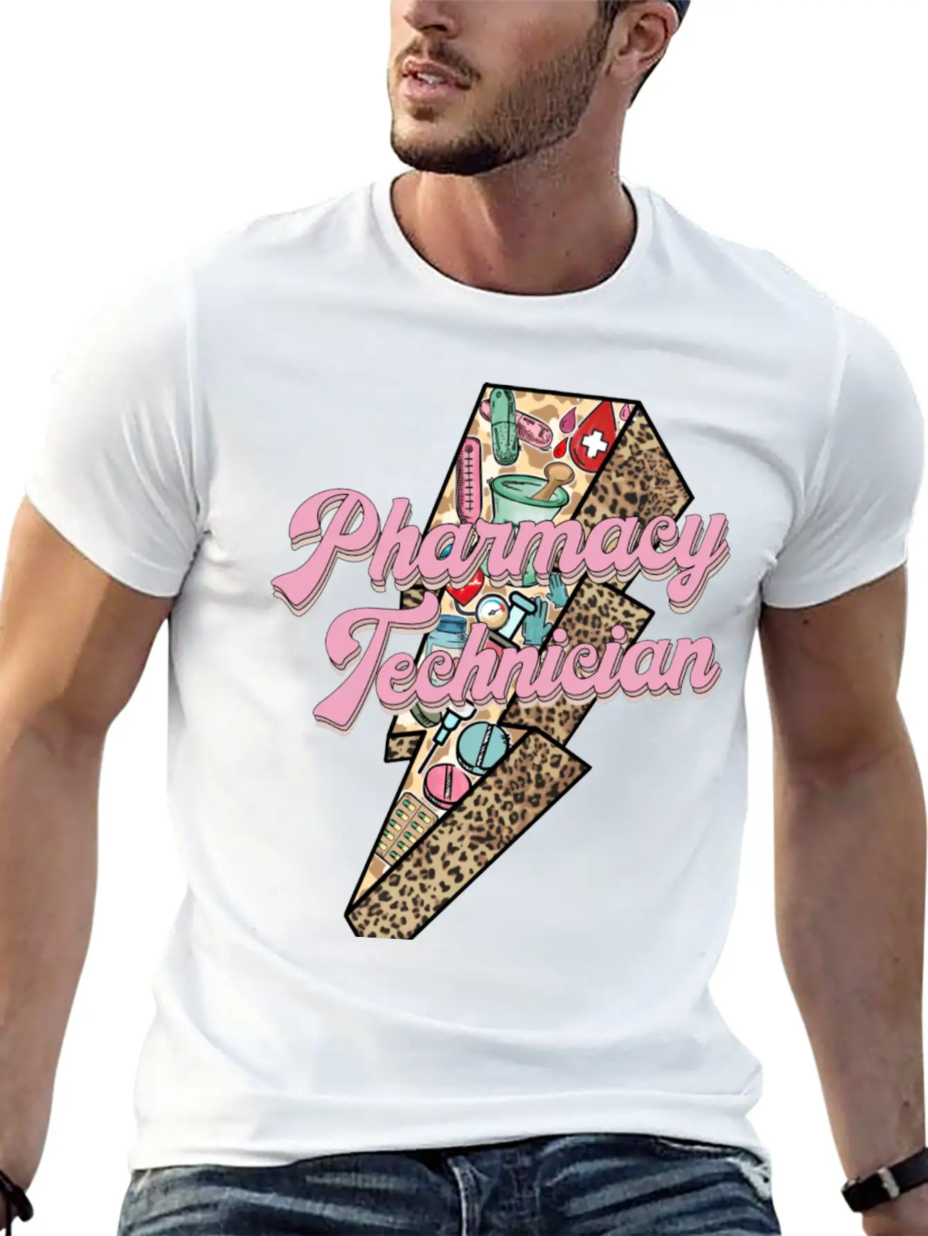 Pharmacy Technician Sticker Essential Cotton Tee For Daily Outfits – Unisex Style