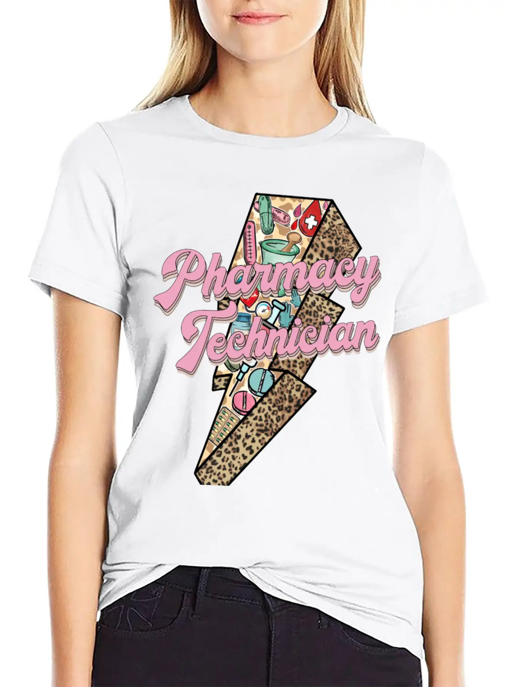 Pharmacy Technician Sticker Essential Cotton Tee For Daily Outfits – Unisex Style