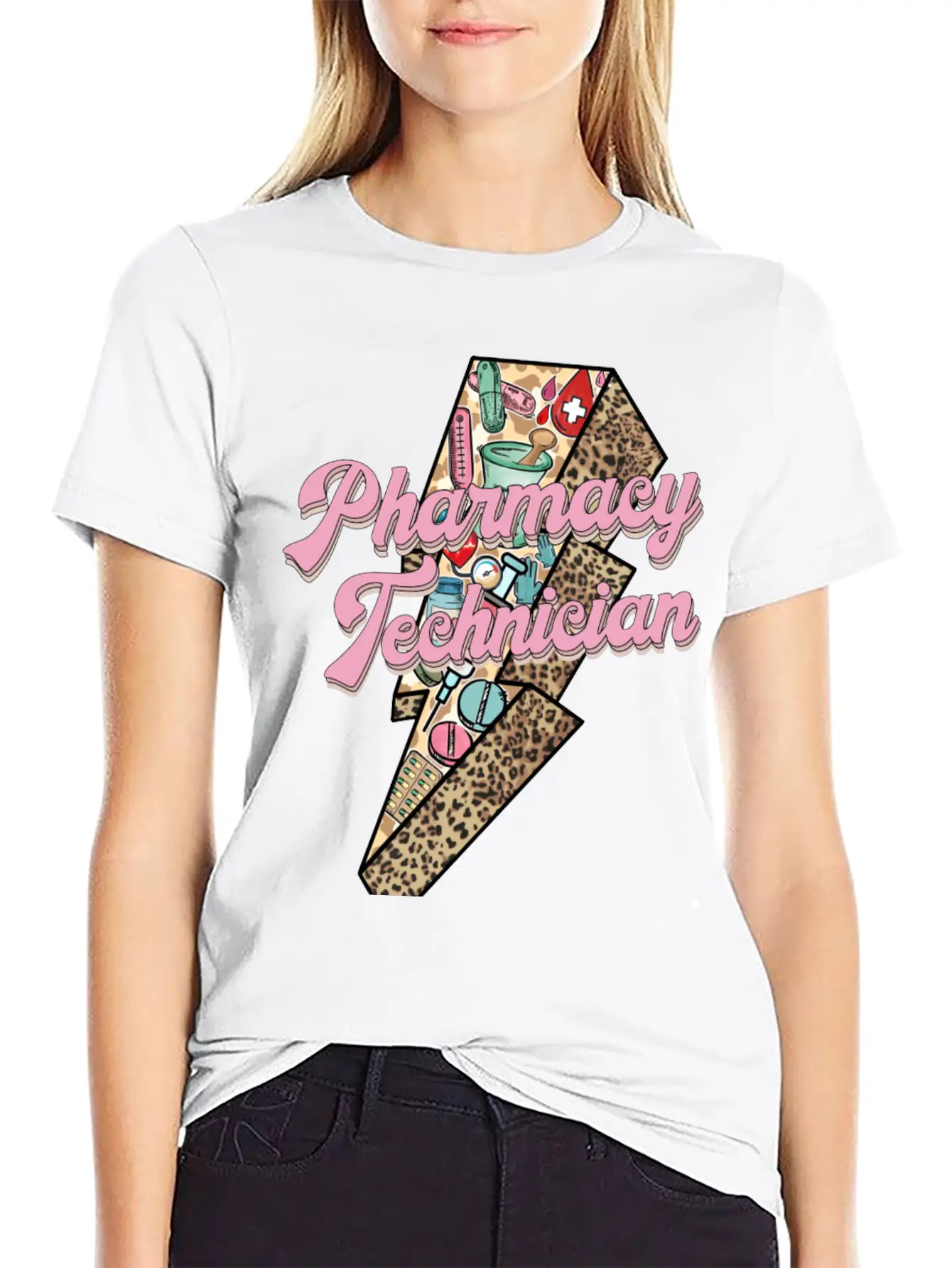 Pharmacy Technician Sticker Essential Cotton Tee For Daily Outfits – Unisex Style