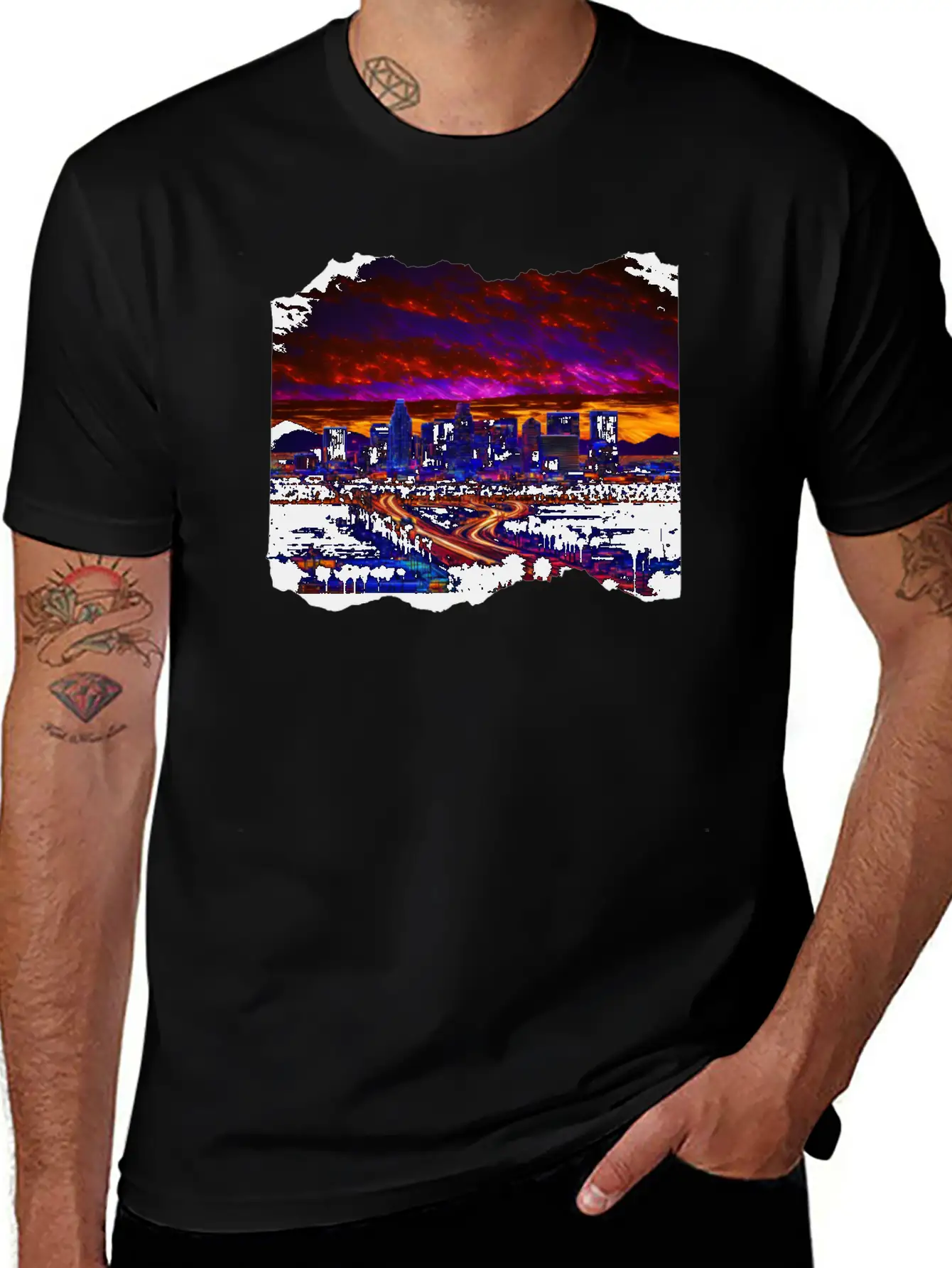 Phoenix Arizona Skyline Neon Desert Nights Classic Cotton Tee – Unisex Comfort For Any Season