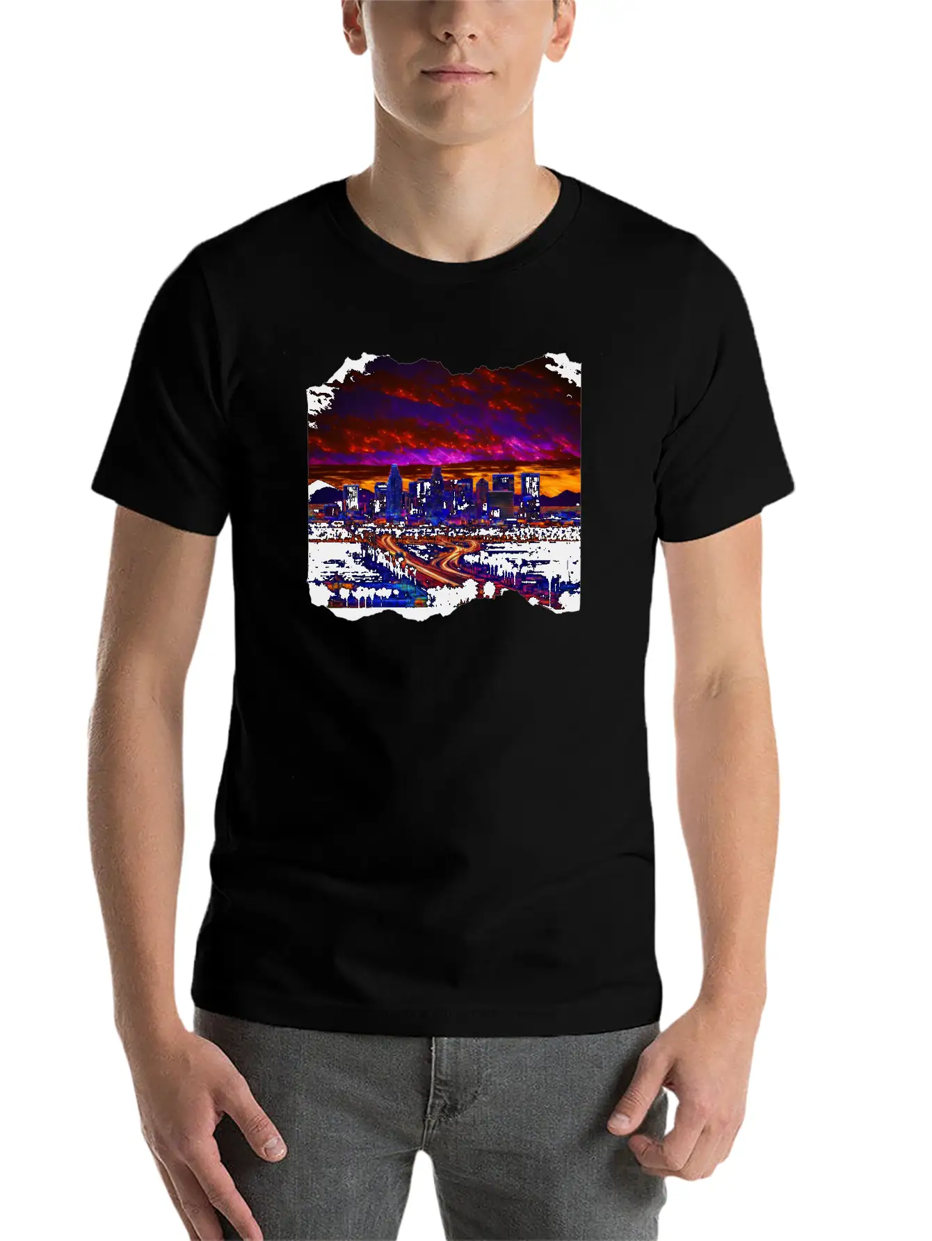 Phoenix Arizona Skyline Neon Desert Nights Classic Cotton Tee – Unisex Comfort For Any Season